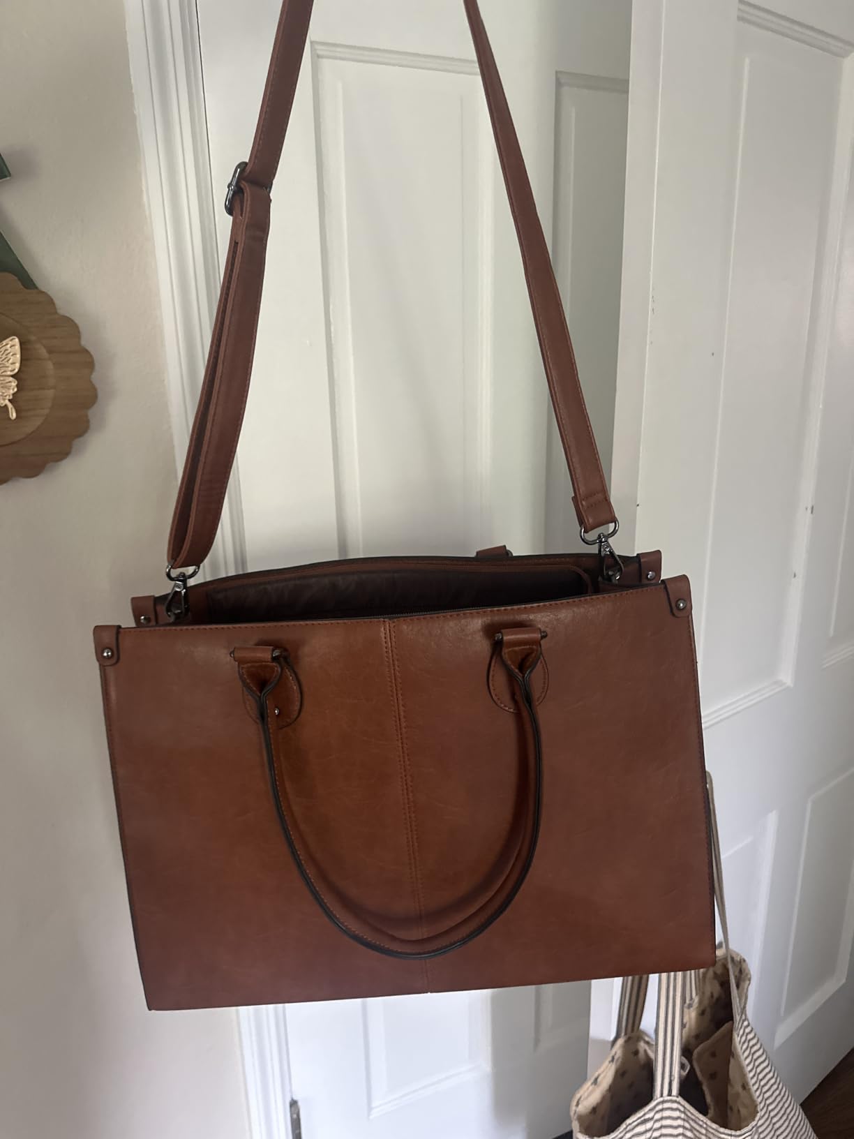 LOVEVOOK Laptop Tote Bag for Women, 15.6 Inch Professional Work Bag with Matching Clutch, Waterproof Vintage Leather Computer Tote for Office, Business Travel & Daily Use, Gift for Women customer photo 1