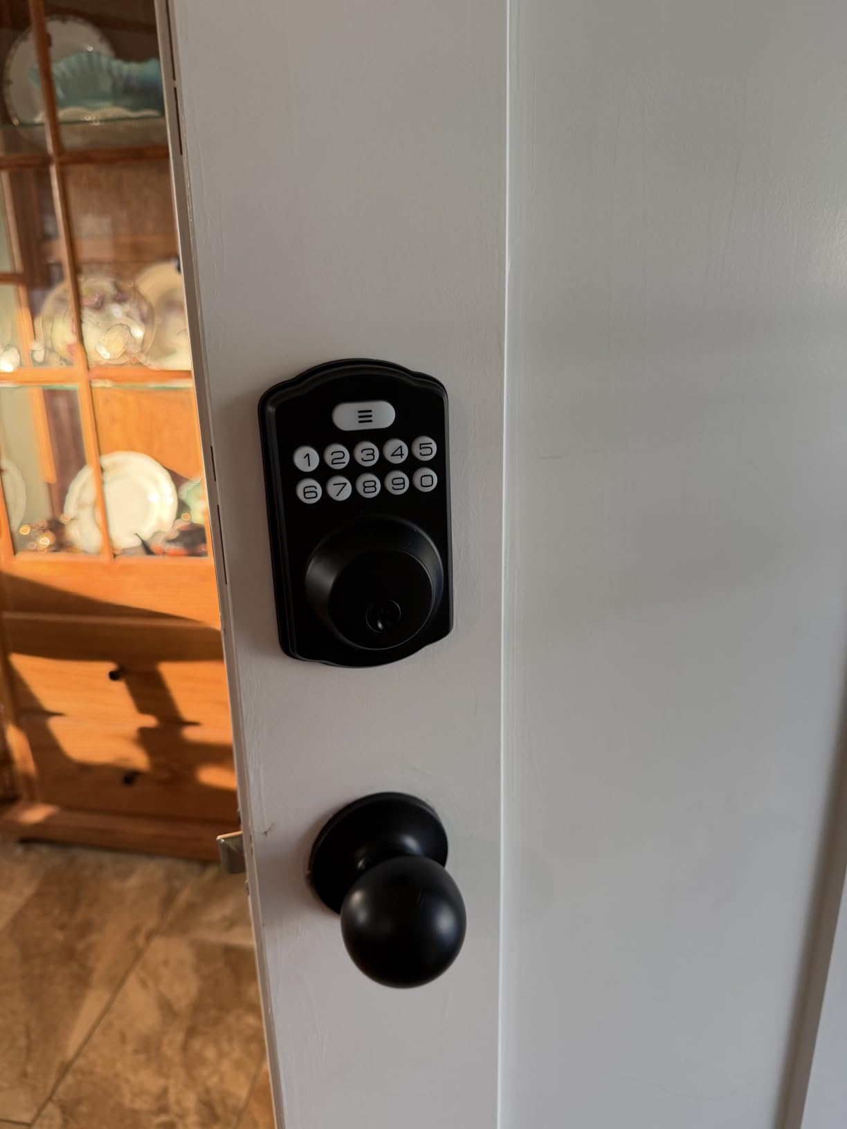 Veise KS01C Keyless Entry Deadbolt Door Lock with Knobs, Matte Black | Electronic Backlit Keypad Handle Set, Auto Lock, Anti-Peep Code, One-time Code, for Front Door, IP54 Waterproof, Easy Install customer photo 1