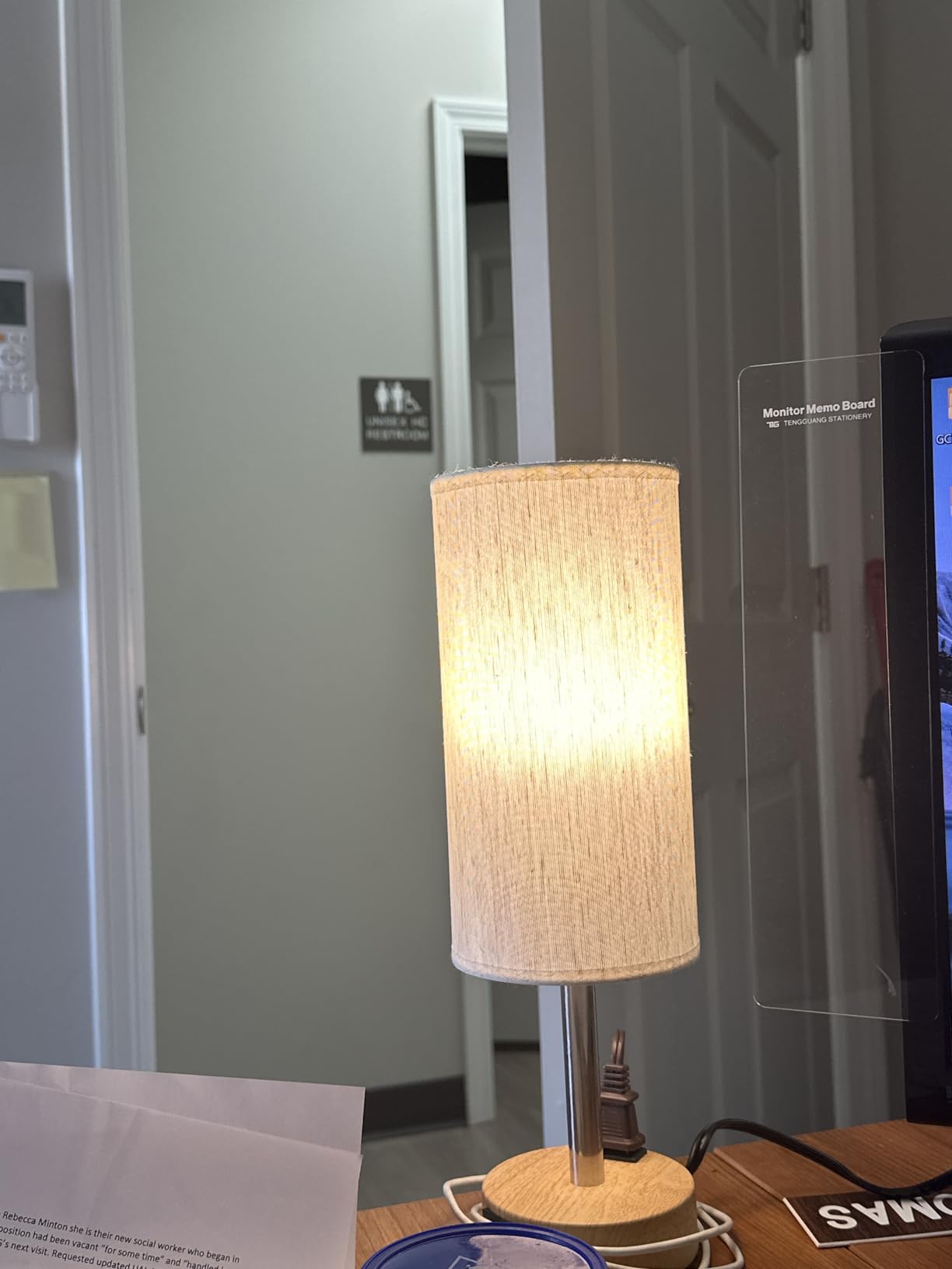 Fenmzee Bedside Table Lamp for Bedroom - Dimmable Touch, USB A+C, AC Outlet customer photo 2