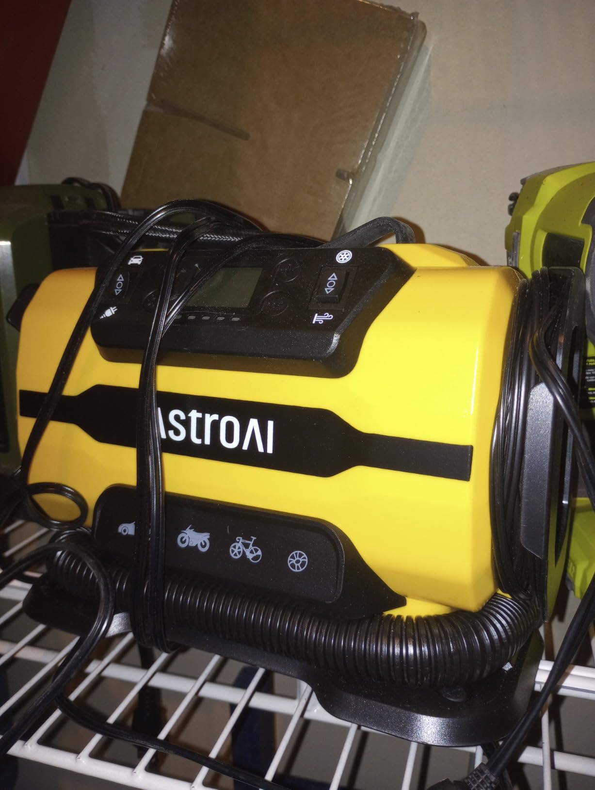 AstroAI Tire Inflator Portable Air Compressor, 12V DC/120V AC Dual Power | Fast-Inflating Air Pump with Dual Metal Motors, 150PSI Digital Gauge for Car, SUV, Bike Tires & Air Mattresses, Yellow customer photo 2