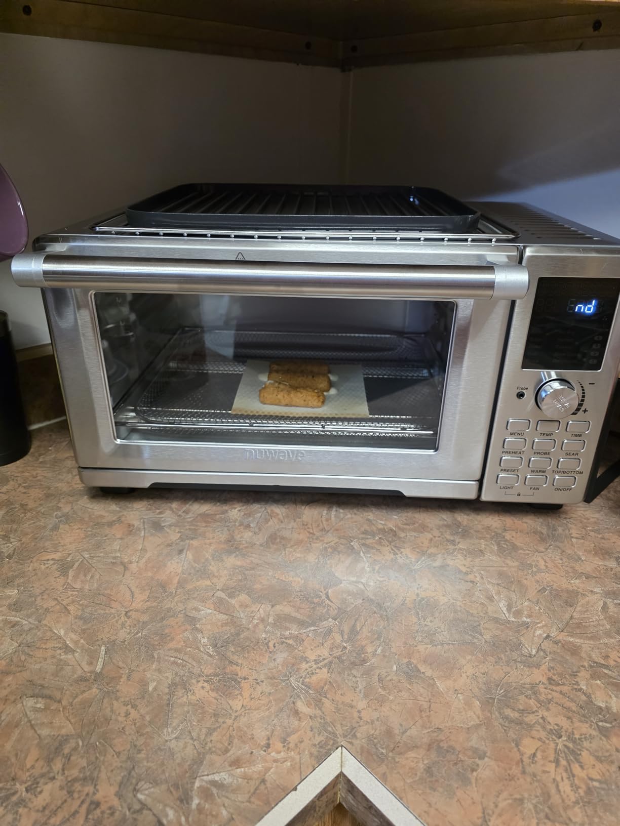 Nuwave Bravo Air Fryer Toaster Countertop Convection Oven Combo | 1800 Watts, 21-Qt Capacity, 50°-450°F Temp Controls, Top and Bottom Heater Adjustments 0%-100%, PFAS Free, Stainless Steel customer photo 2