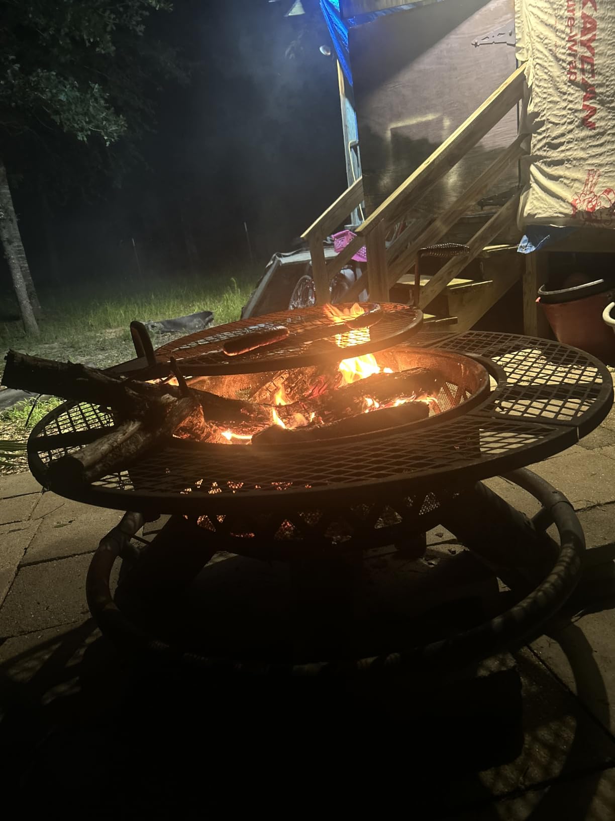 OutVue 36 Inch Fire Pit with 2 Grills, Wood Burning Fire Pits for Outside | Fire Pit with Lid, Poker & Round Waterproof Cover, BBQ & Outdoor Firepit & Round Metal Table 3 in 1 for Patio, Picnic, Party customer photo 1