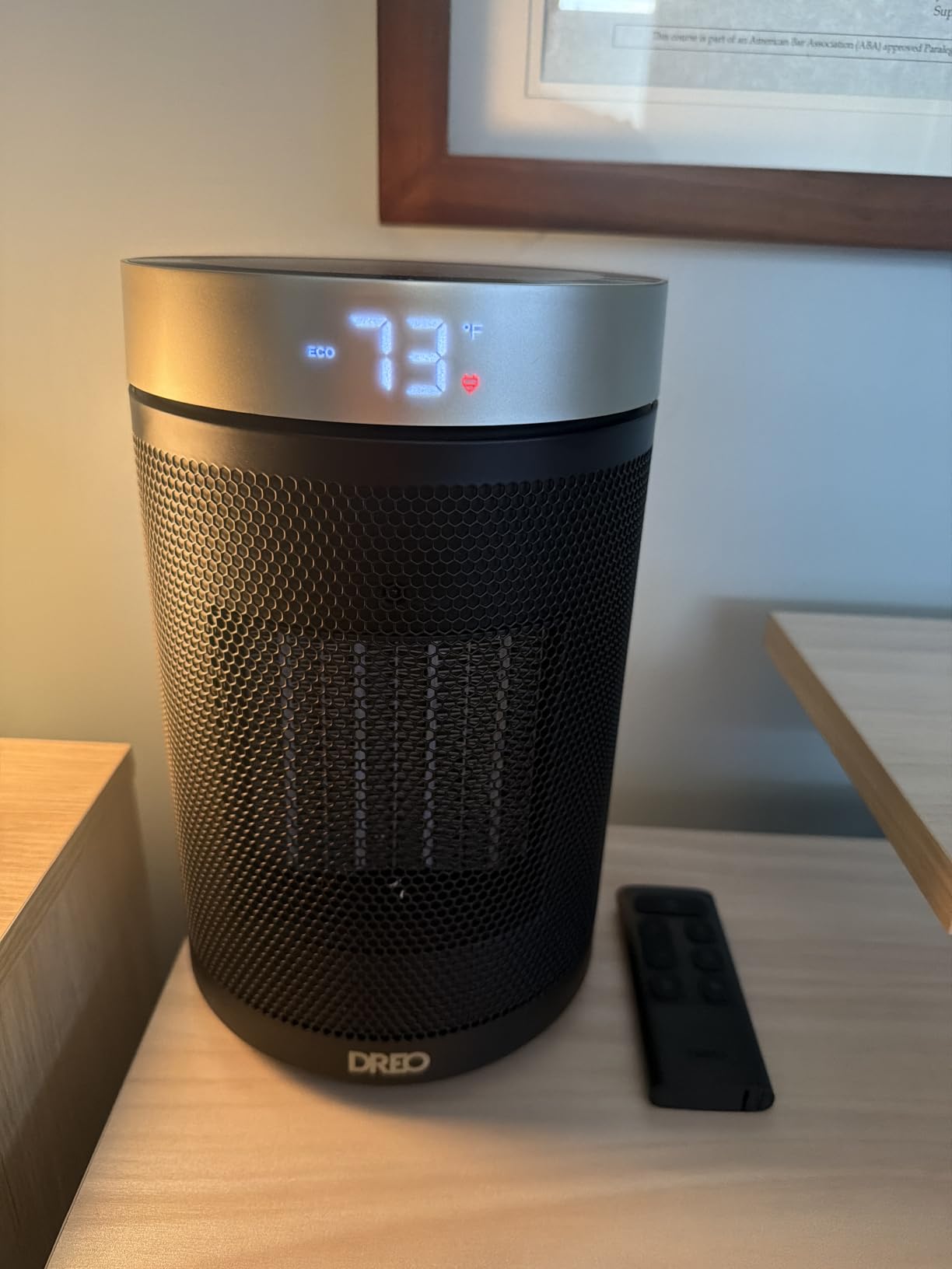 DREO Space Heater, Portable Electric Heaters for Indoor Use with Thermostat and Remote, 2024 Upgraded, Digital Display, 12H Timer, 5 Mode, 1500W PTC Ceramic Fast Safety Heat customer photo 2