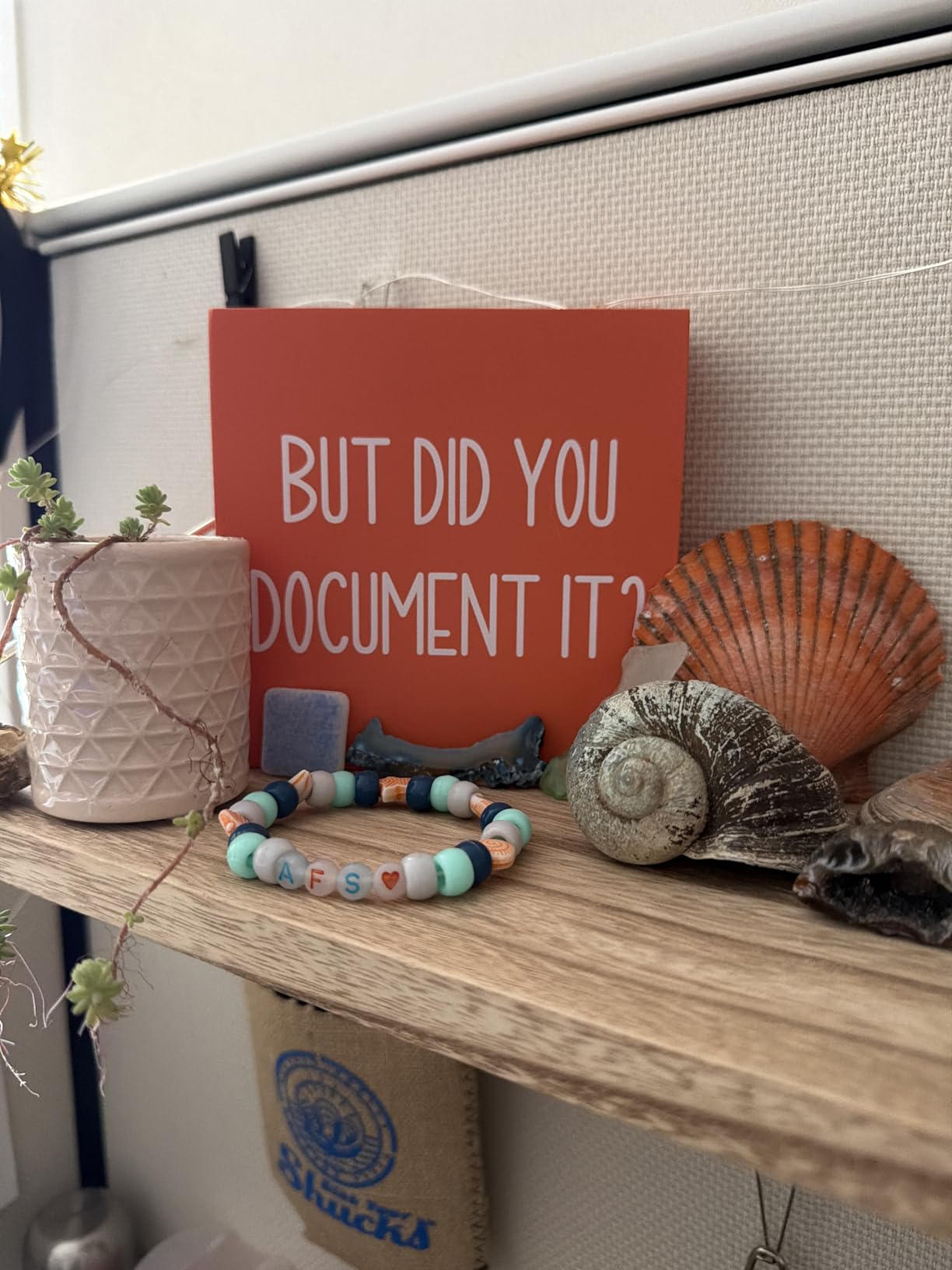 But Did You Document It Office Decor Wooden Box Sign Decorative Funny Office Wood Box Sign Home Rustic Farmhouse Square Desk Decor Sign for Shelf Office Desk Accessories 5 x 5 Inches customer photo 2