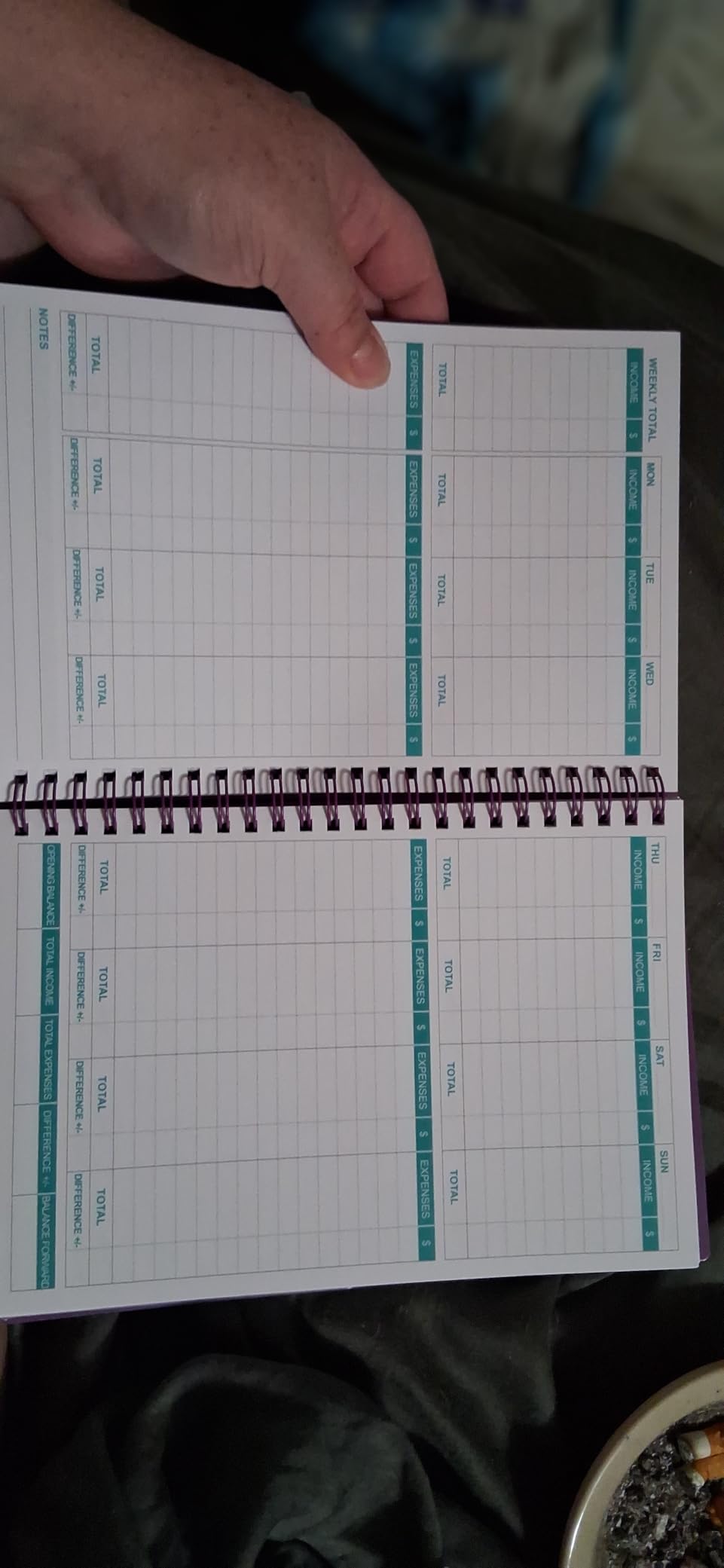 Heveboik Income & Expense Log Book - A5 Income and Expense Tracker for Small Business, Accounting Bookkeeping Tracking for Woman and Man, 5.8 x 8.3, Blue Flower customer photo 1