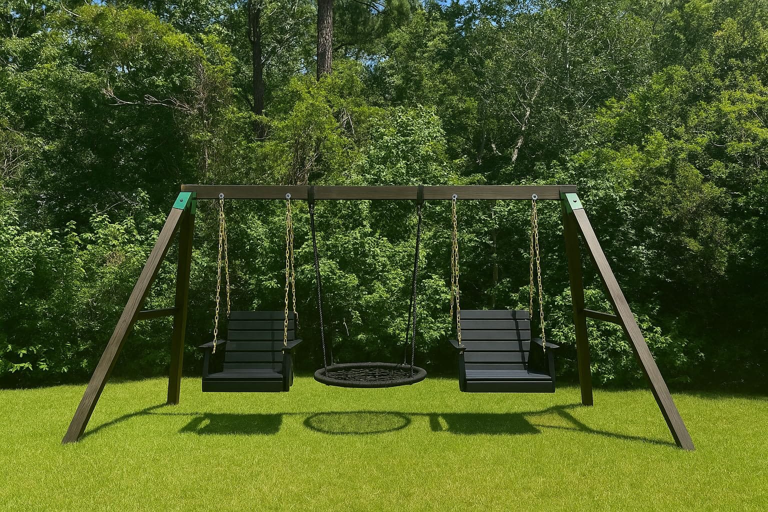 VINGLI 4FT HDPE Porch Swing with Cup Holder, Patio Bench Swing, White | 1600 LBS Heavy Duty Recycled Plastic Porch Swing with Ergonomic Design customer photo 2