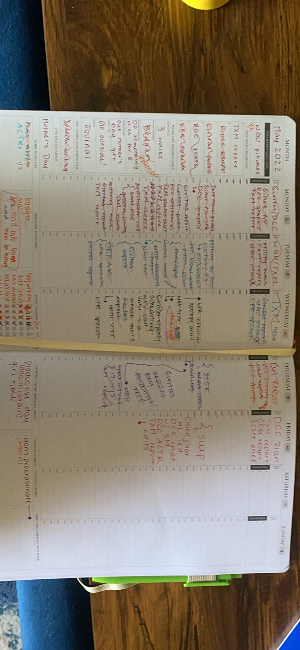 Legend Planner PRO Hourly Schedule, Weekly Daily Time Slots A4 Mystic Grey | 8.5