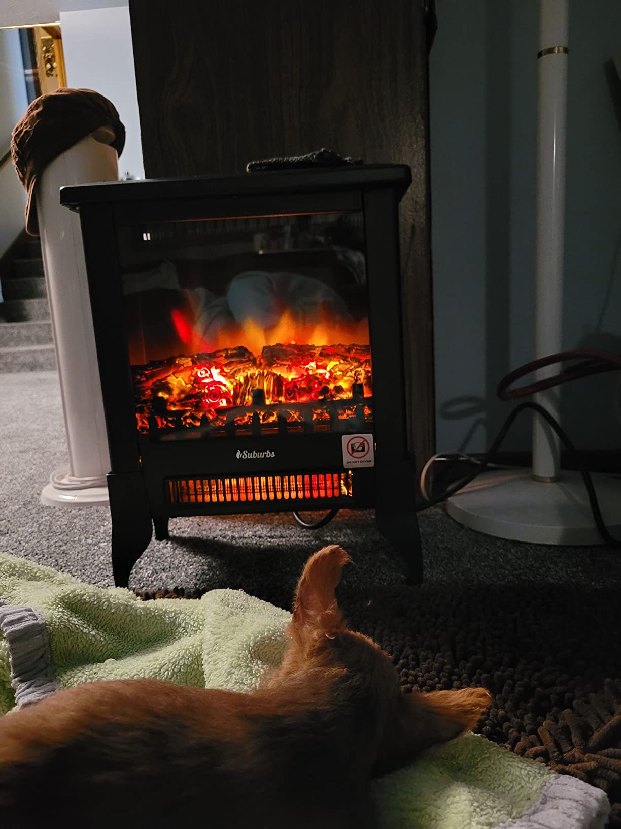TURBRO Suburbs 20 in. Electric Fireplace Infrared Heater with Crackling Sound, Freestanding Fireplace Stove with Realistic Flame Effect, CSA Certified, Overheating Protection, Easy to Assemble, 1400W customer photo 2