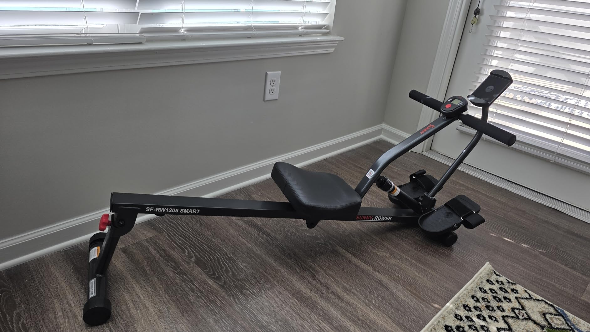 Sunny Health & Fitness Compact Hydraulic Rower with 12-Level Resistance | Full-Body Cardio, Joint-Friendly, Lightweight & Portable, Quiet & Smooth Row, Easy-Assembly, Free SunnyFit App customer photo 2