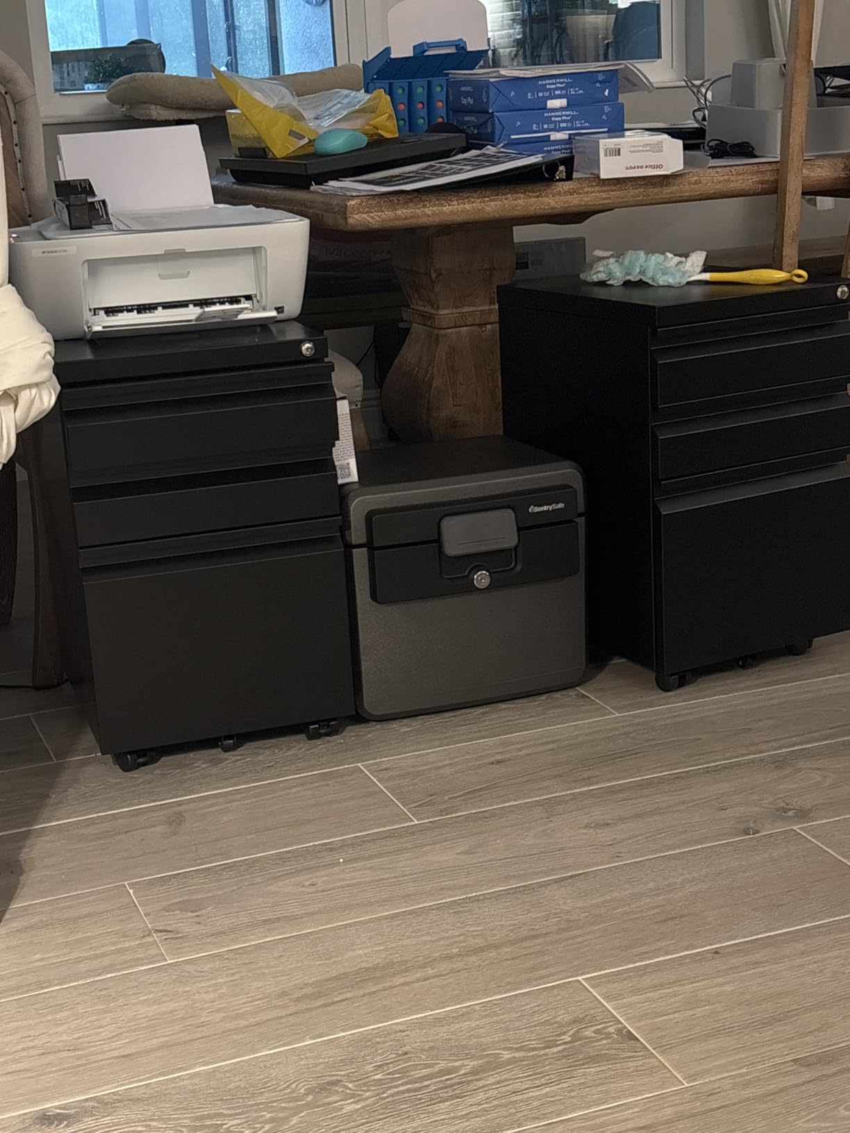 Approgreent 3 Drawer File Cabinet for Home Office, Under Desk Mobile Filing Cabinet with Lock for A4-Size/Letter-Size/Legal-Size, Black (HSEJ-3D) customer photo 1