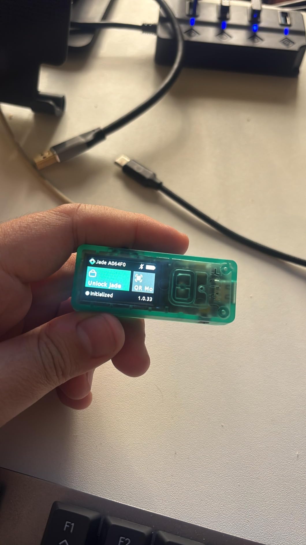 Blockstream Jade - Bitcoin Hardware Wallet - Camera - Bluetooth - USB-C - 240 mAh Battery - Secure Your Bitcoin Offline (Transparent Green) customer photo 1