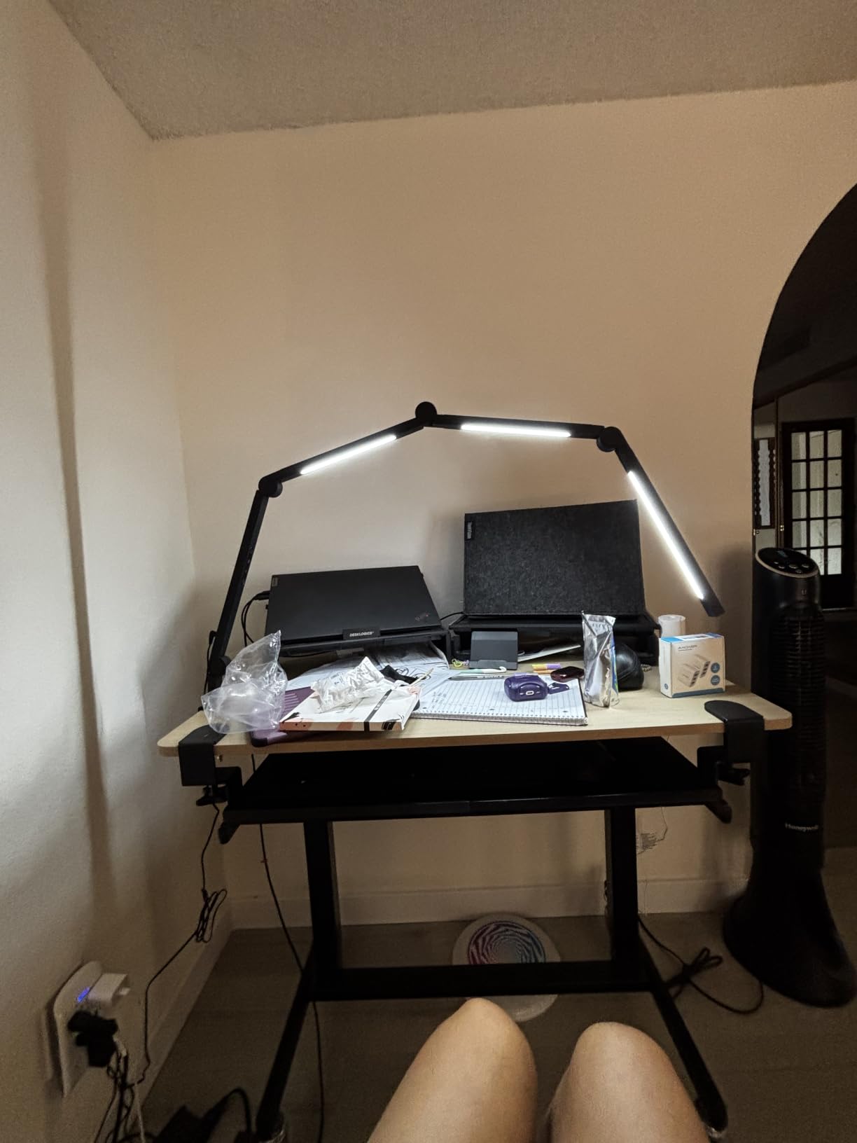 AILBTON Bright LED Desk Lamp with Clamp, Eye Caring Architect Led Desk Lights with Adjustable Swing Arm for Office Home, Dimming and Tempering Led Table Light customer photo 2