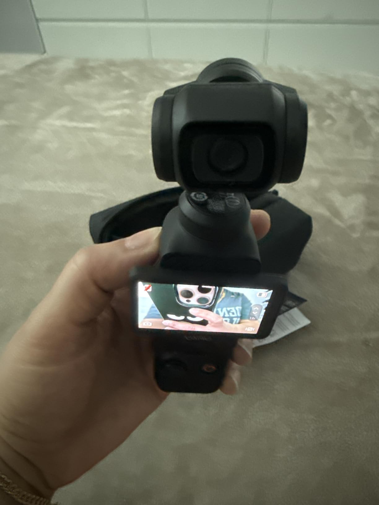 DJI Osmo Pocket 3 Creator Combo, Vlogging Camera with 1'' CMOS & 4K/120fps, 3-Axis Stabilization, Spotlight Follow, Fast Focusing, Mic Included for Clear Sound customer photo 1