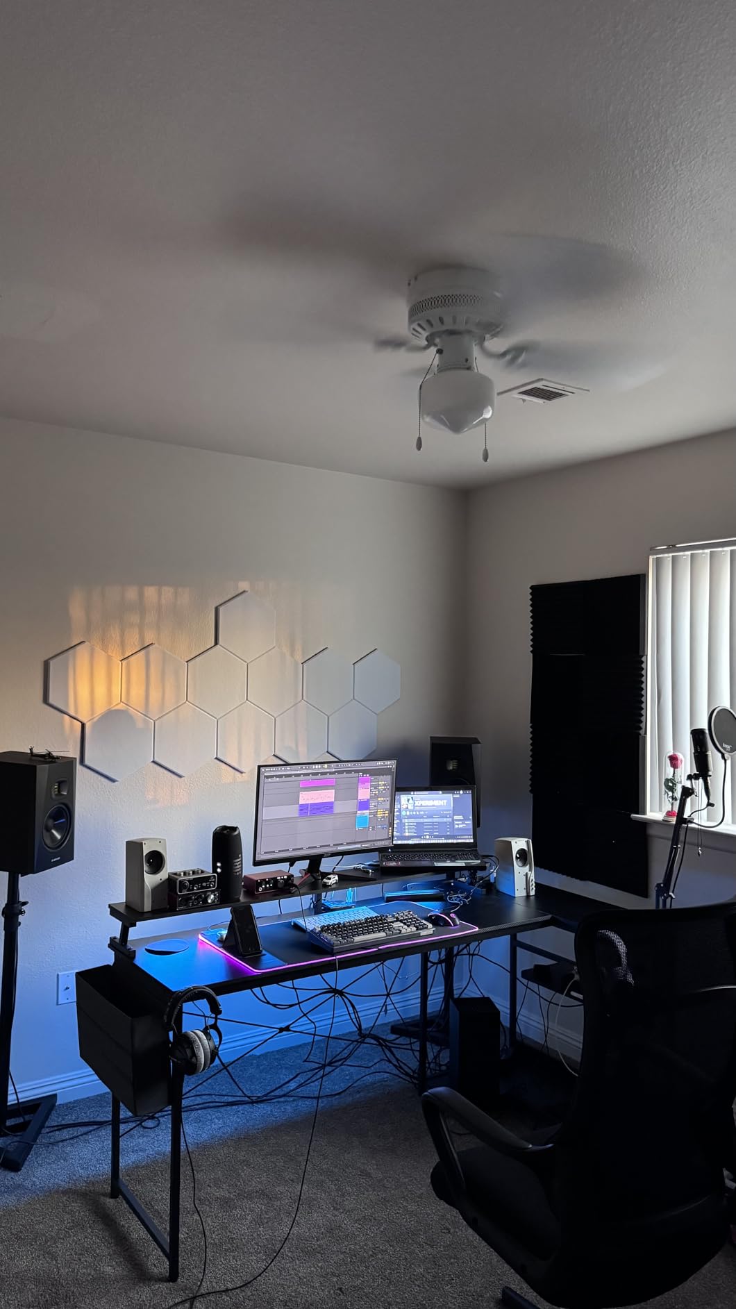 ODK 48 Inch L Shaped Gaming Desk with LED Lights, Power Outlets, Black | Adjustable Monitor Stand, Open Storage Shelves, Hanging Side Bag, PC Tower Stand, Reversible Layout for Gaming customer photo 2