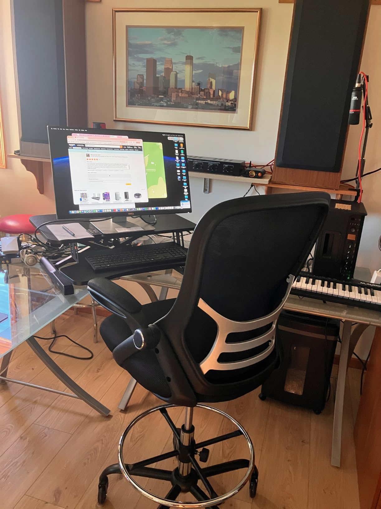 Drafting Chair Adjustable, Tall Office Chair Lumbar Support Ergonomic Standing Desk Chair Heavy Duty Tall Drafting Stool for Artists with Footrest Home Office Drafting Stool customer photo 1