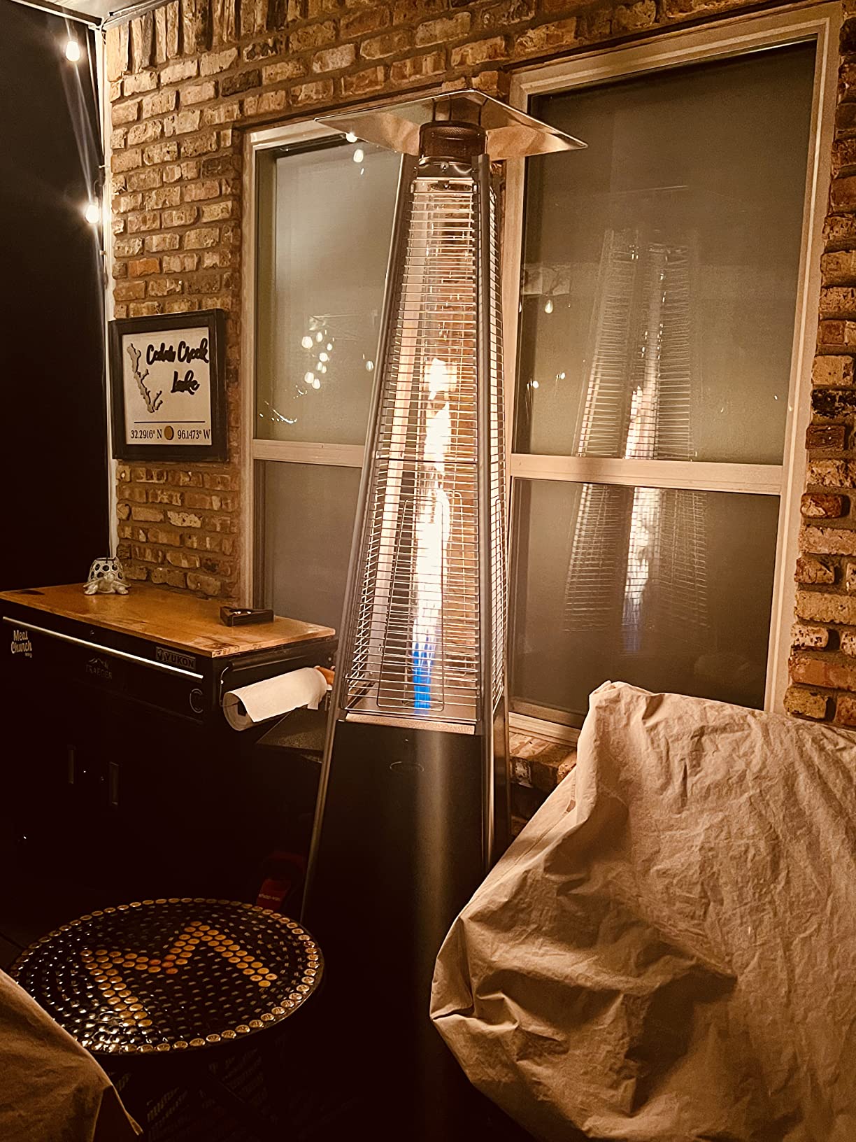 FOOWIN Patio Heater 48,000 BTU Outdoor Propane Heater with Wheels customer photo 1