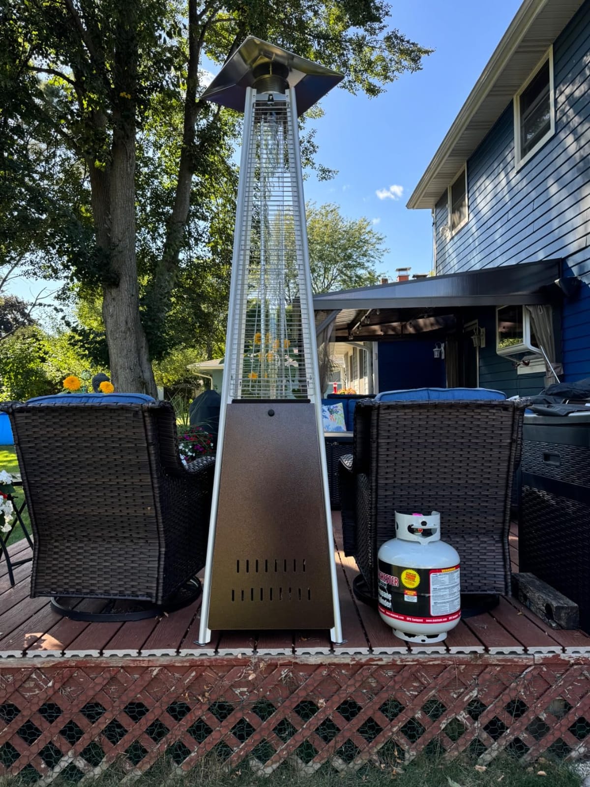 FOOWIN Patio Heater 48,000 BTU Outdoor Propane Heater with Wheels customer photo 2