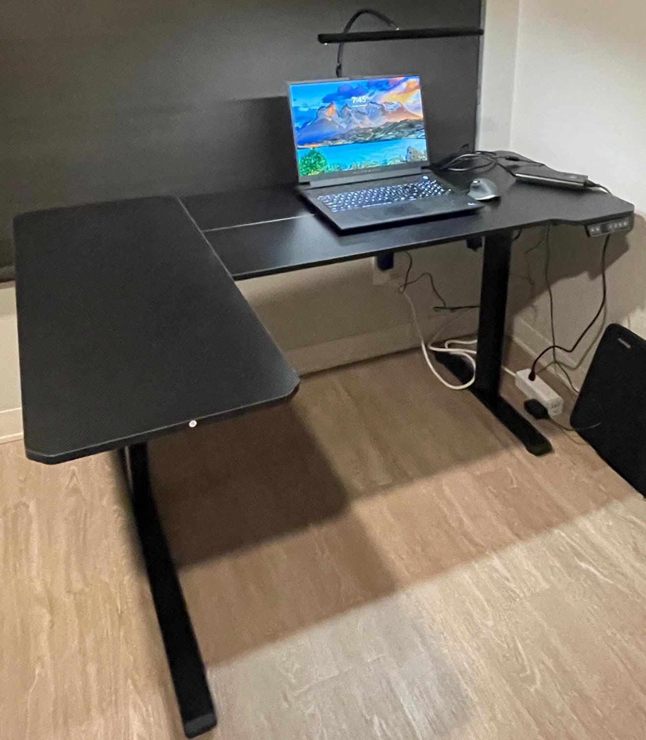 Acrolix L Shaped Electric Standing Desk, 59x40 Inch Reversible, Black Carbon customer photo 1