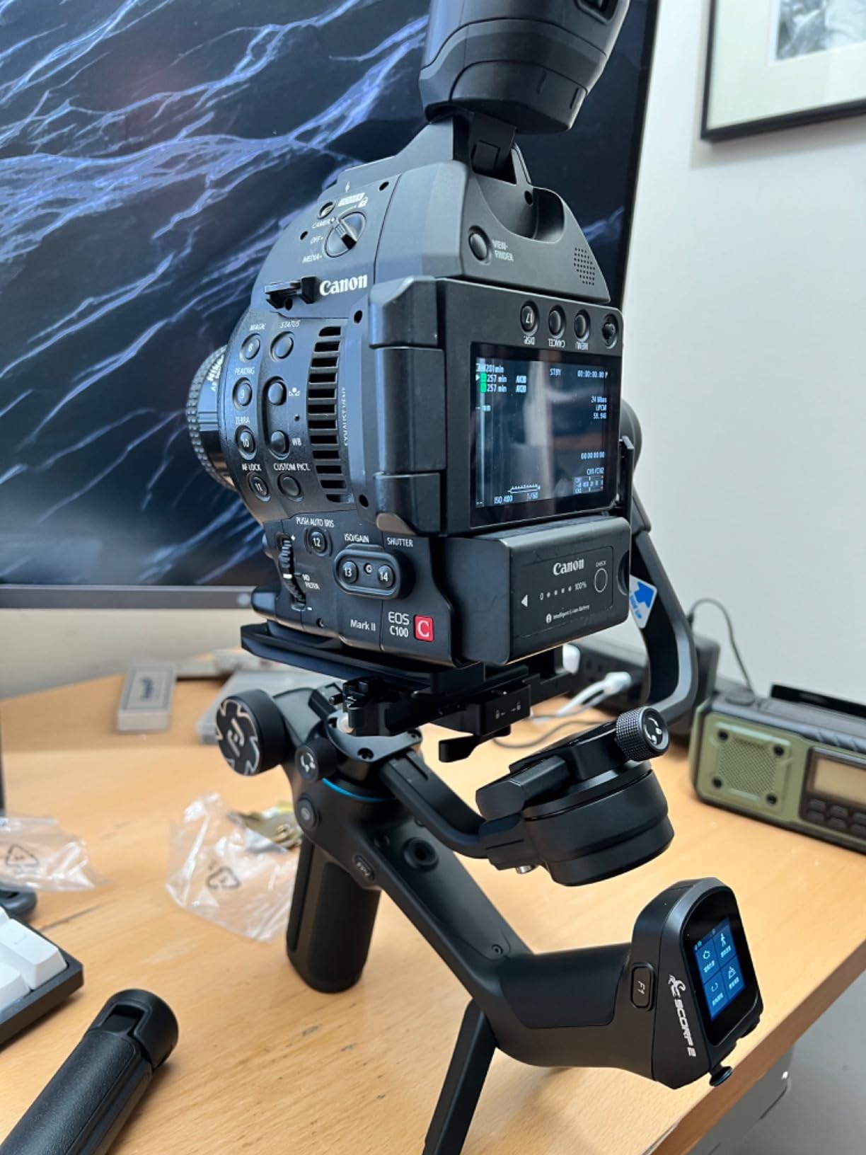 FeiyuTech SCORP 2 Gimbal Stabilizer for DSLR and Mirrorless Camera, Integrated AI Tracking Sensor, 3-Axis Camera Stabilizer for Sony Canon Panasonic Nikon, 2.5kg Payload Touch Screen Vertical Shooting customer photo 2