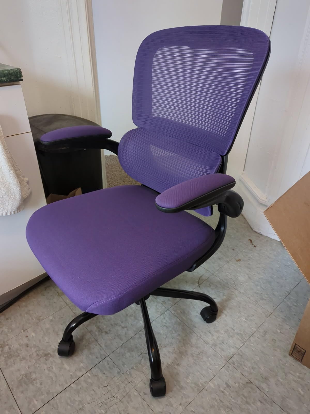 TRALT Office Chair - Ergonomic Desk Chair with Adjustable Lumbar Support, Mesh Computer Chair, Executive Chair for Home Office Comfortable Lumbar Support (1, White) customer photo 2
