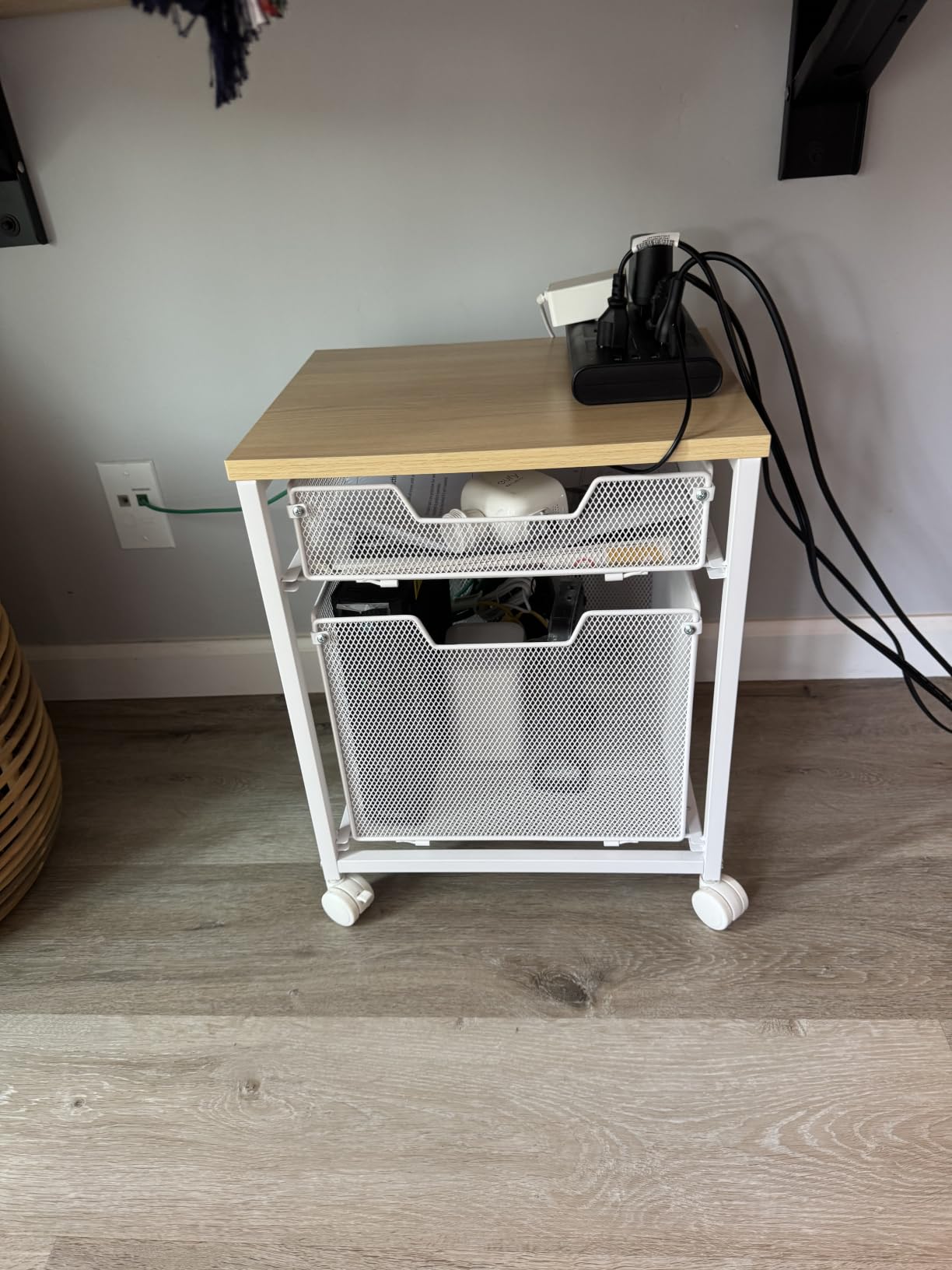 Rolling File Cabinet Cart, Printer Stand with Storage Drawer, Mobile Filing Cabinet on Lockable Wheel, Printer Cart with Hanging File Folder Organizer Beside Under Desk for Office Home(Patent Pending) customer photo 1