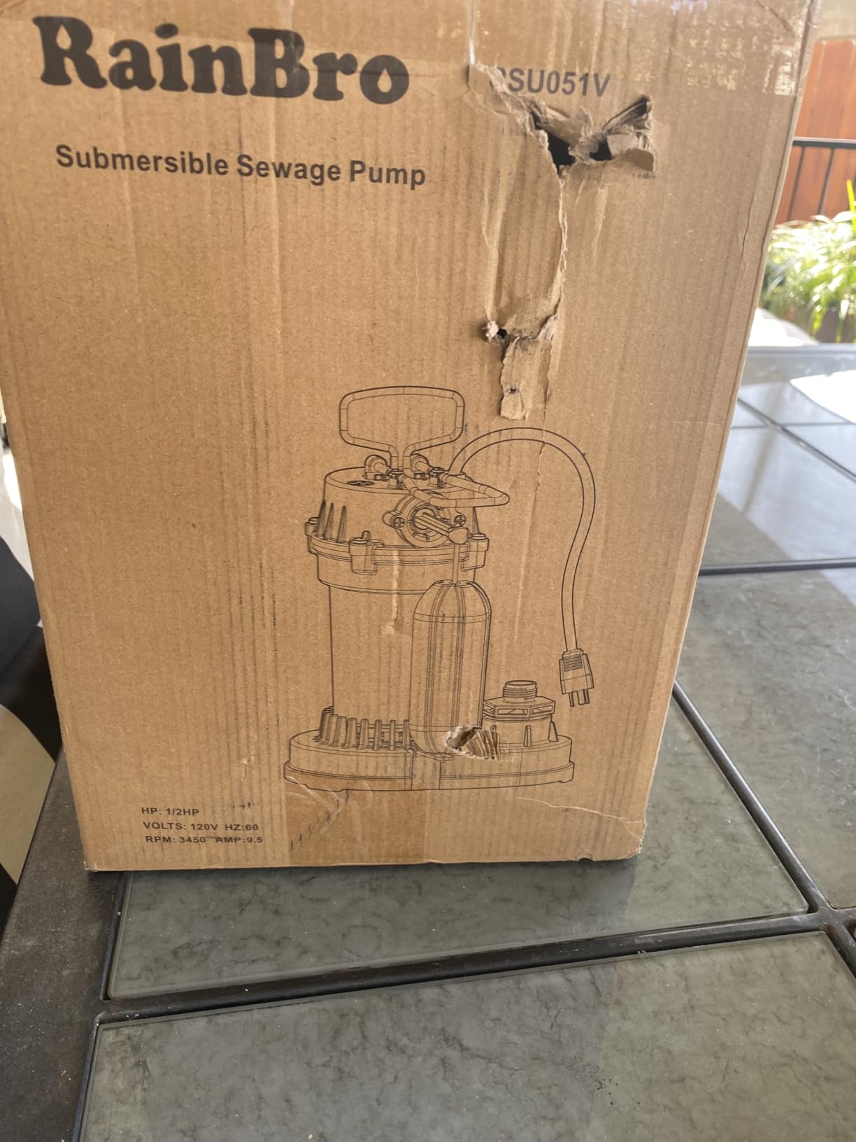 Rainbro 1/2 HP Thermoplastic Submersible Sump Pump With Vertical Float Switch customer photo 2