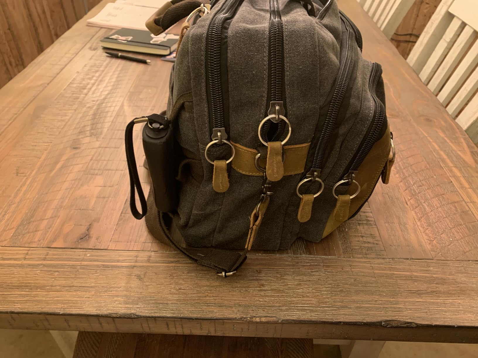 Faux Leather Messenger Bag for Men, 17-17.3 Inch Leather Laptop Bag Briefcase, Convertible Backpack 3 in 1 Computer Handbags Work Bag Shoulder Crossbody Bag Office customer photo 1