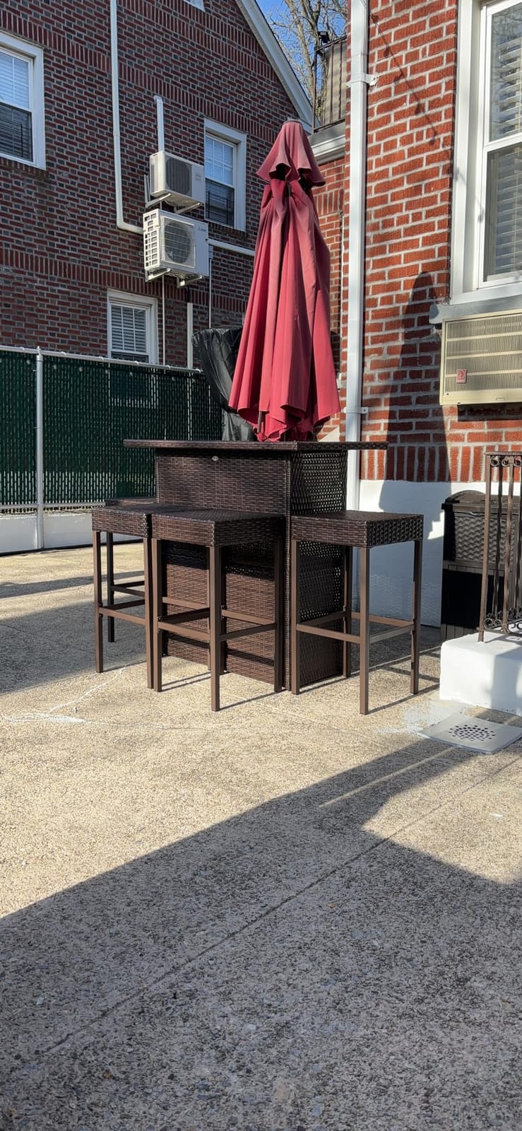 Outsunny 5 Piece Wicker Outdoor Bar Set with Glass Table Top Dark Gray - High Top Outdoor Table and Chairs, Height Patio Set, 2 Tier Storage Shelf, 4 Bar Stools customer photo 2