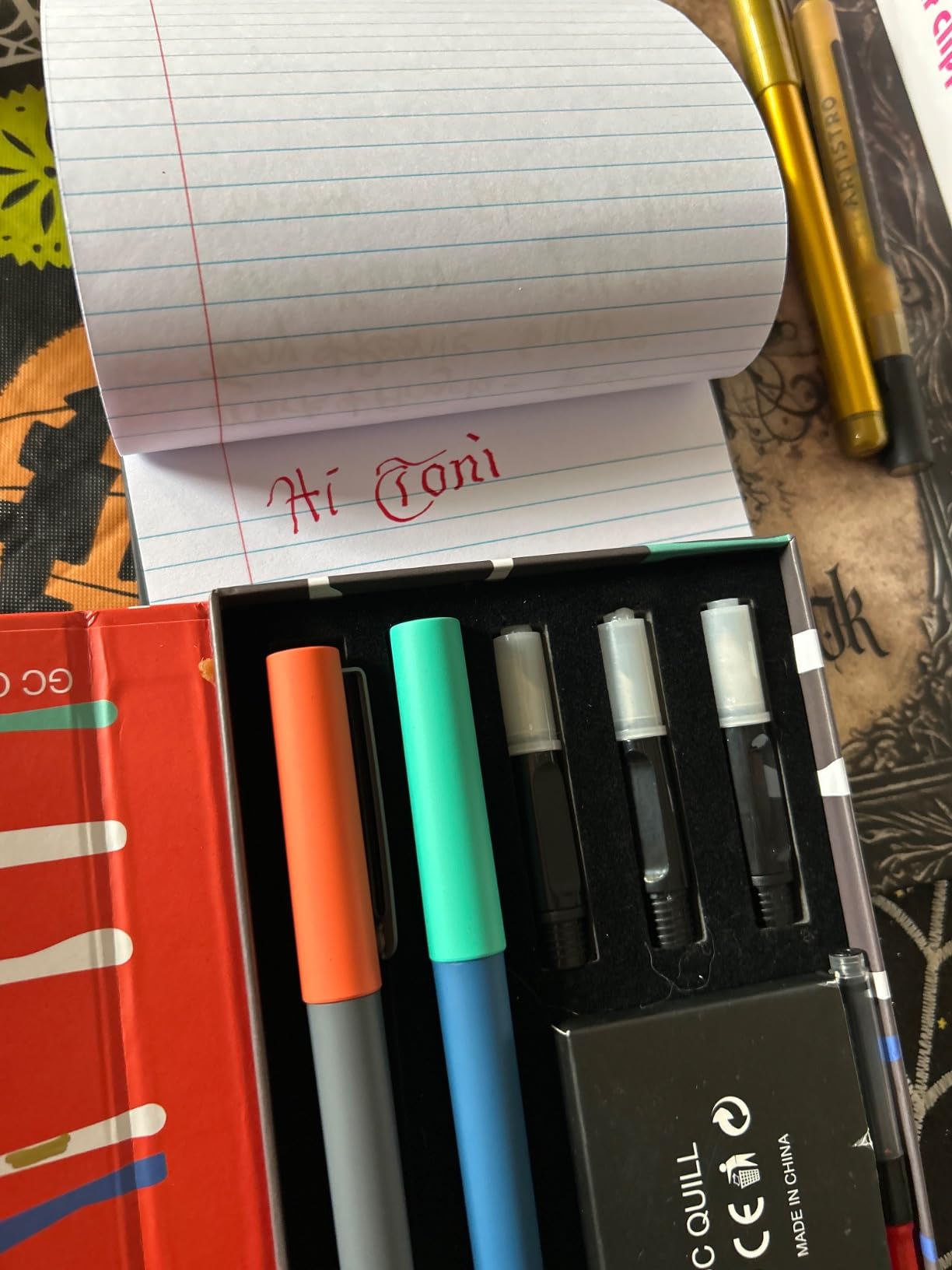 Calligraphy Fountain Pen Set - 5 Different Nibs and 18 Ink Cartridges, Calligraphy Set for Beginners - MU-20 customer photo 2