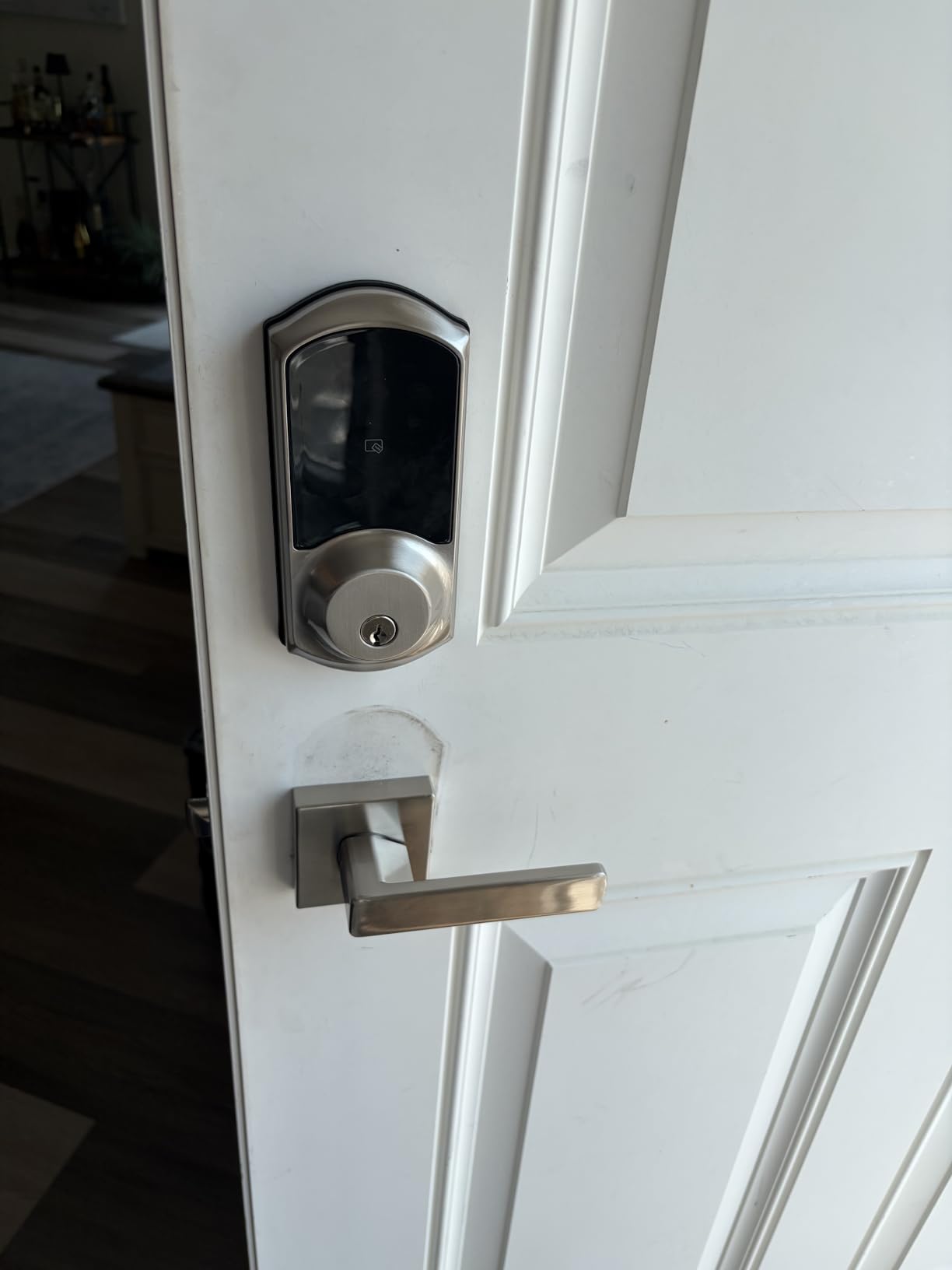 Veise VE06-L Smart Deadbolt Lock with 2 Lever Handle Set, Matte Black | App & Fob Control, Electronic Digital Touchscreen Keypad, Remote Access Sharing, Keyless Entry for Front Door, Auto Lock customer photo 1