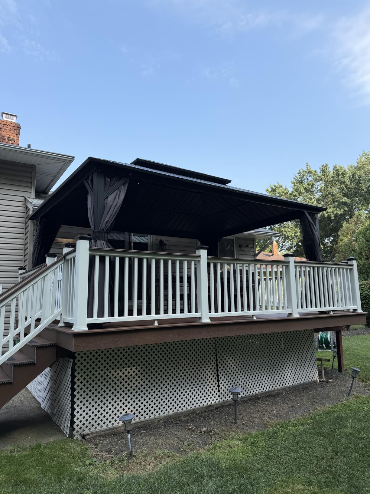 PURPLE LEAF Patio Hardtop Gazebo 12' x 16' Aluminum with Double Roof, Grey | 3.9