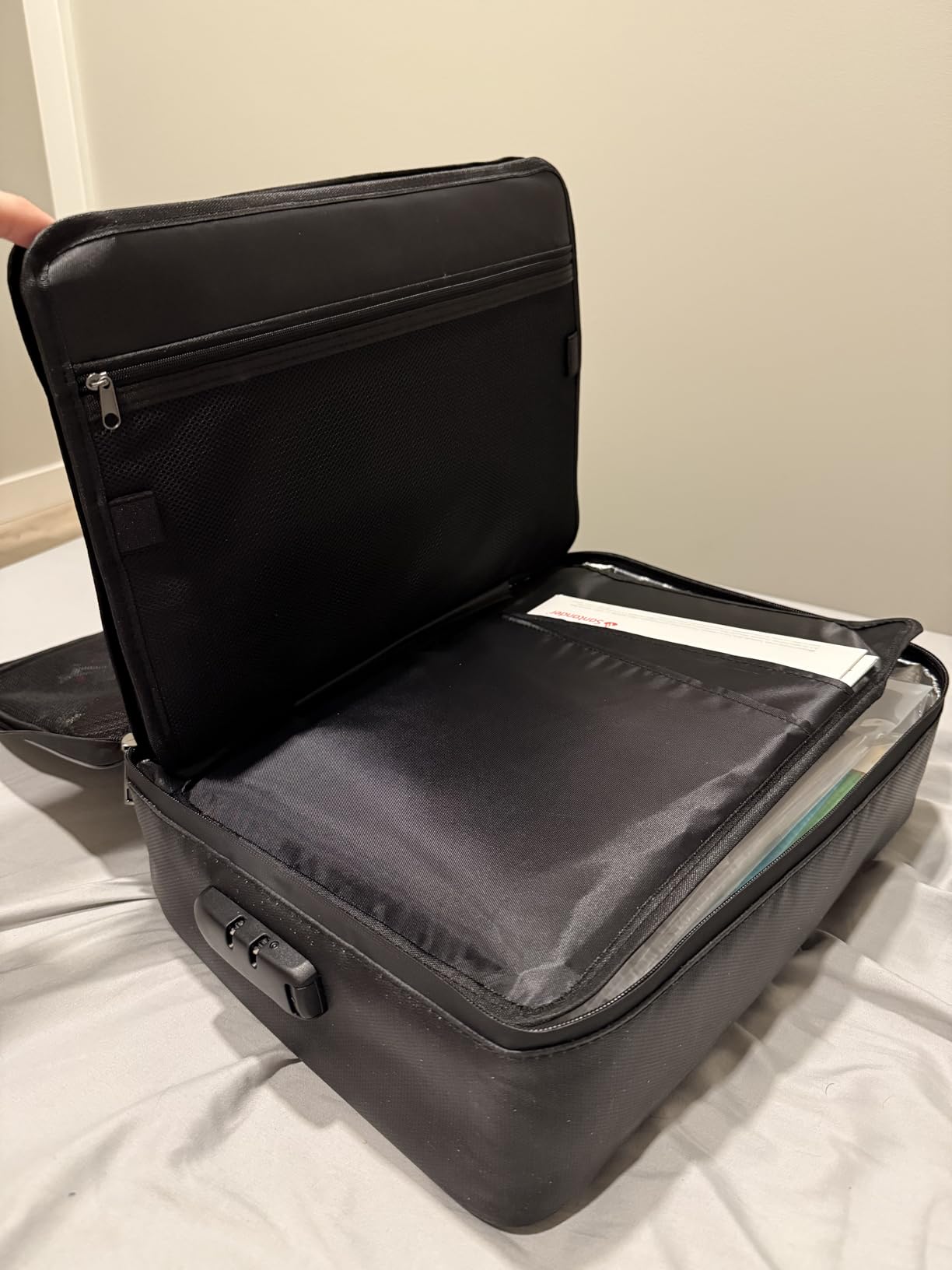 ENGPOW Fireproof File Organizer Bag with 13 Colorful Pockets Accordion File Folder, 5200℉ Document Organizer Box with Lock&Labels, Multi-Layer Portable Home Safe Storage for Important Documents,Files customer photo 1