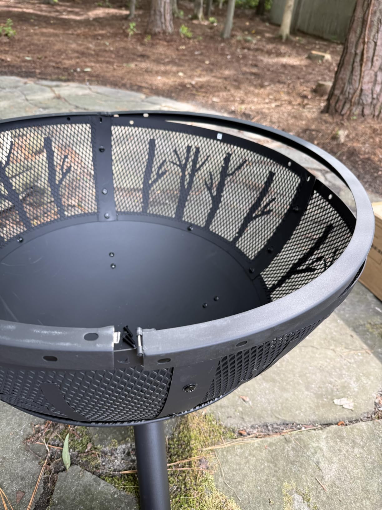 Panovue 35 Inch Wood Burning Fire Pit with BBQ Grill, Heavy Duty Fire Pits Ball for Outside with Spark Screen & Removable Ash Pan, Outdoor firepit & Fireplace for Bonfire in Garden, Yard customer photo 1