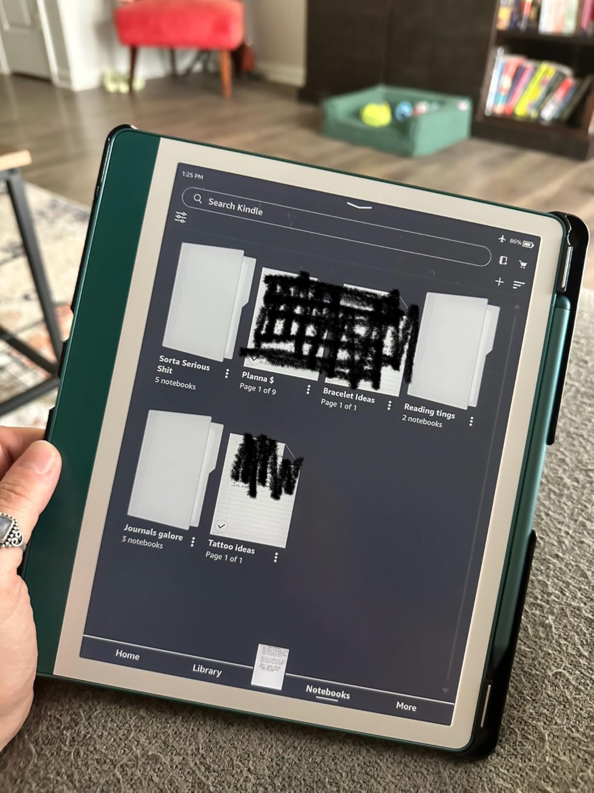 Amazon Kindle Scribe (64GB) - Your notes, documents and books, all in one place. With built-in AI notebook summarization. Includes Premium Pen - Tungsten customer photo 2