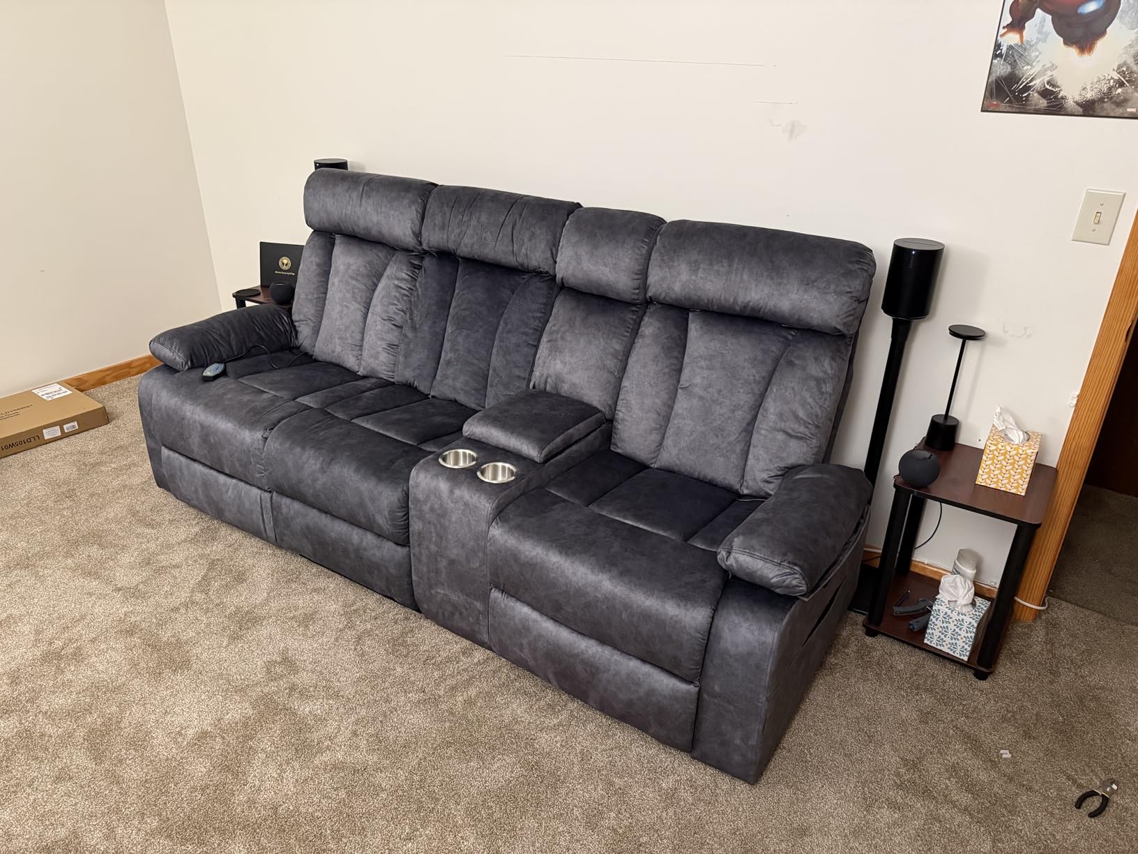 GUEAPY Power Reclining Sofa, Heat & Massage Couch, Dutch Velvet customer photo 1