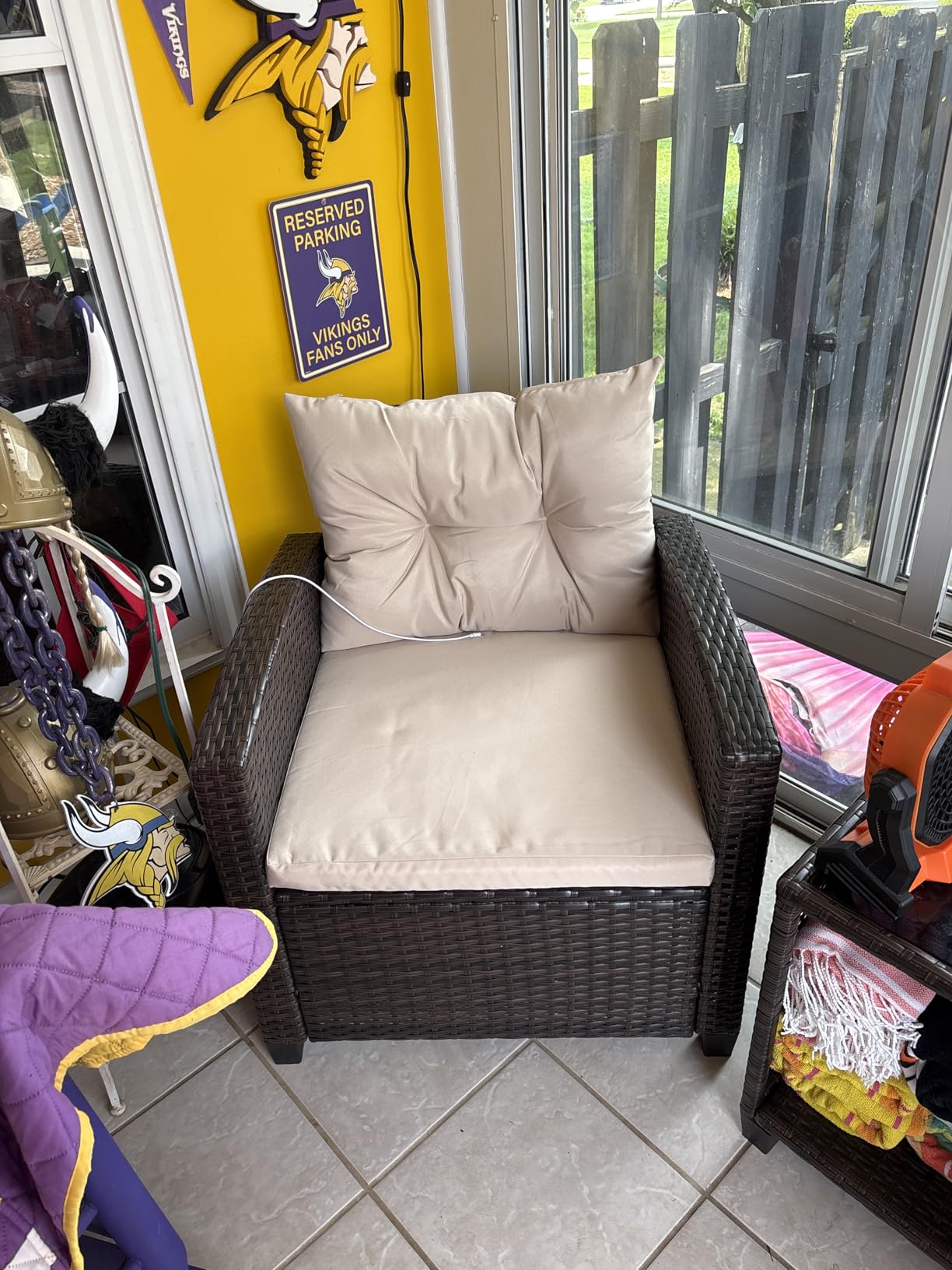 Devoko 3 Pieces Patio Furniture Set, PE Rattan Wicker Patio Set with Two Outdoor Chairs and Table, Upgraded Patio Chairs and Table for Porch, Garden Poolside Balcony customer photo 1