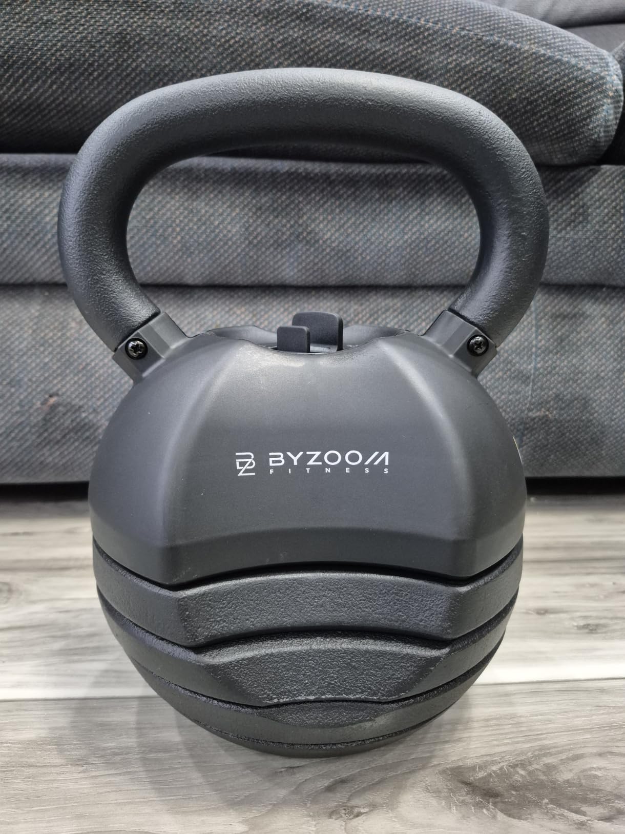 BYZOOM FITNESS Pure Series Adjustable Kettlebell 30/40/50LB - 5-IN-1 Weight Change, Patented Quick-Change Machenism, Ergonomic Curved Handle for Home Gym, Strength Training, HIIT customer photo 2