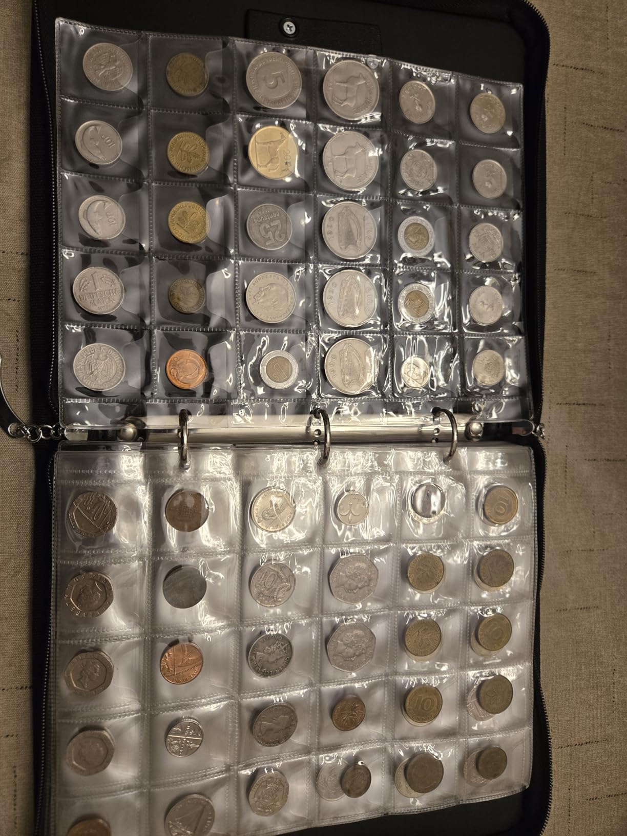 Coin Collection Book Holder for Collectors, Coin Collection Supplies Binder | Fireproof, 320 Pockets & 36 Currency Storage, Lockable, Coin Book Album Organizer Coins Collector Gifts for Bill Penny, Black customer photo 1