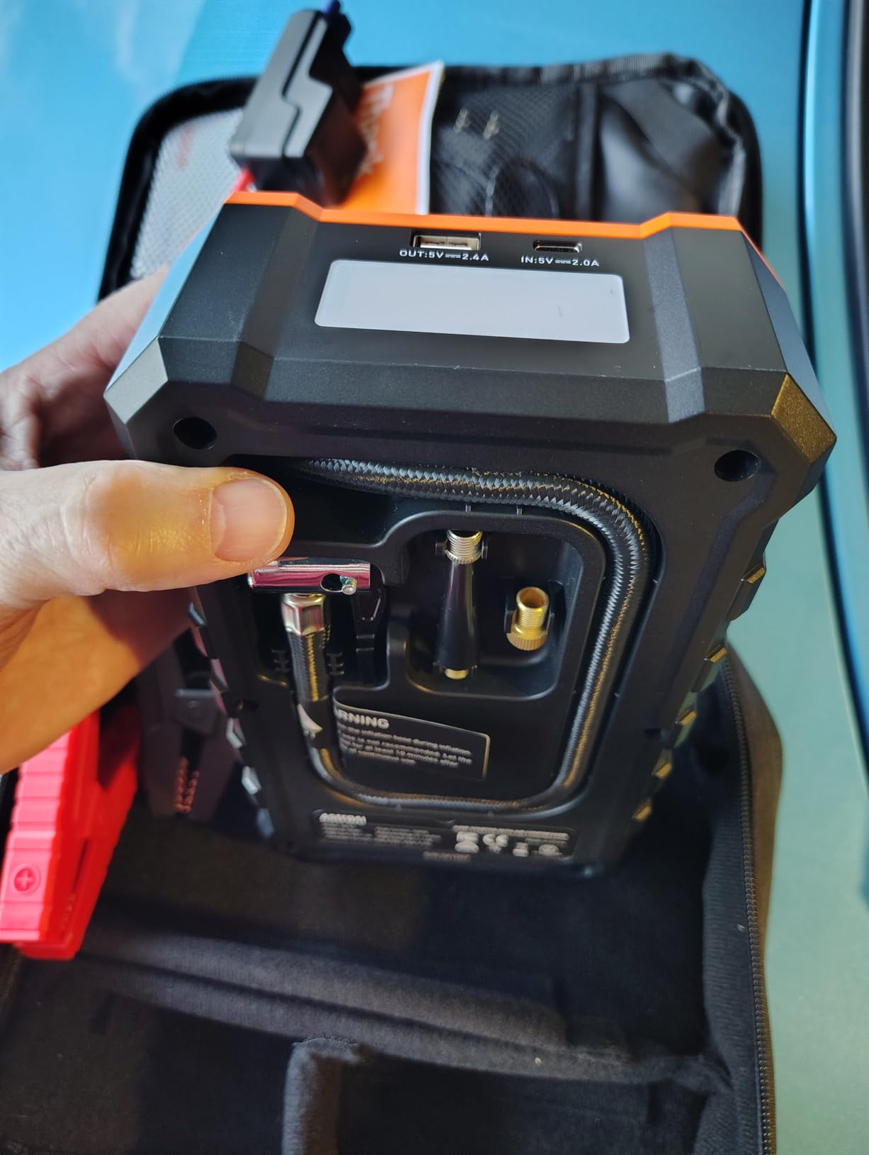 AstroAI S8 Air Jump Starter with Air Compressor, 3000A Peak Car Battery Jump Starter Portable (9.0 Gas/6.5L Diesel) with 150PSI Cordless Auto-Shutoff Tire Inflator, 12V Battery Charger Booster(Orange) customer photo 1
