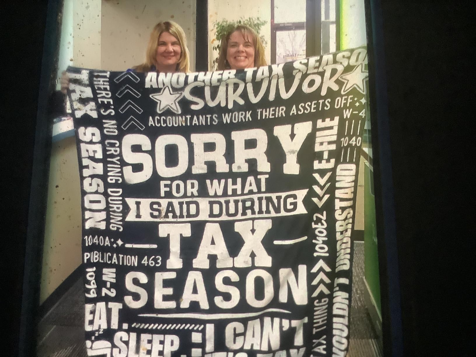 Accountant Gifts, Tax Season Blanket for Women, Auditors, Coworkers, Funny Tax Accounting Throw Blanket 50x65 Inche - Sorry for What I Said During Tax Season, Black customer photo 1