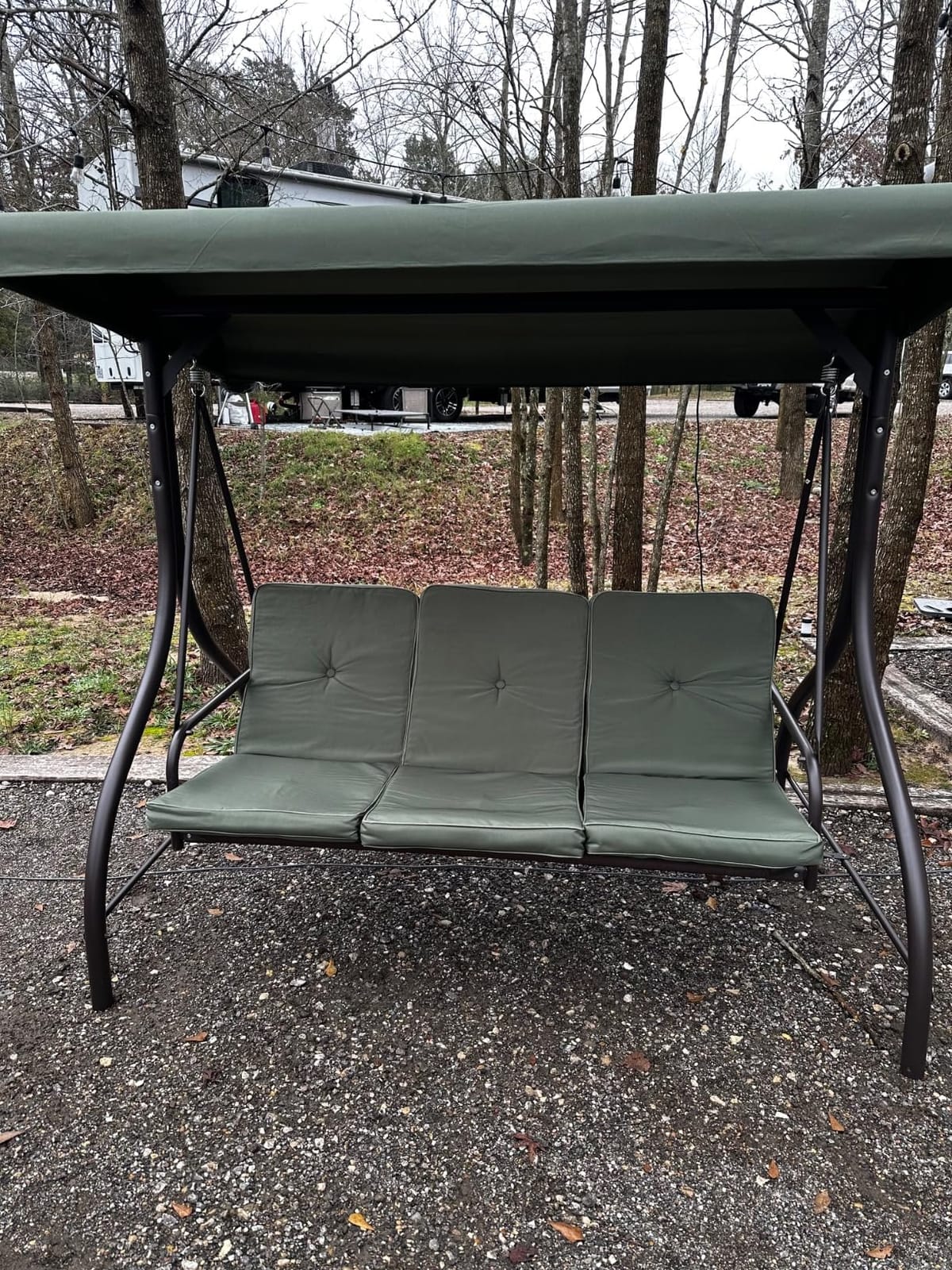 Best Choice Products 3-Seat Outdoor Large Converting Canopy Swing Glider, Patio Hammock Lounge Chair w/Flatbed, Adjustable Shade, Removable Cushions - Peacock customer photo 1