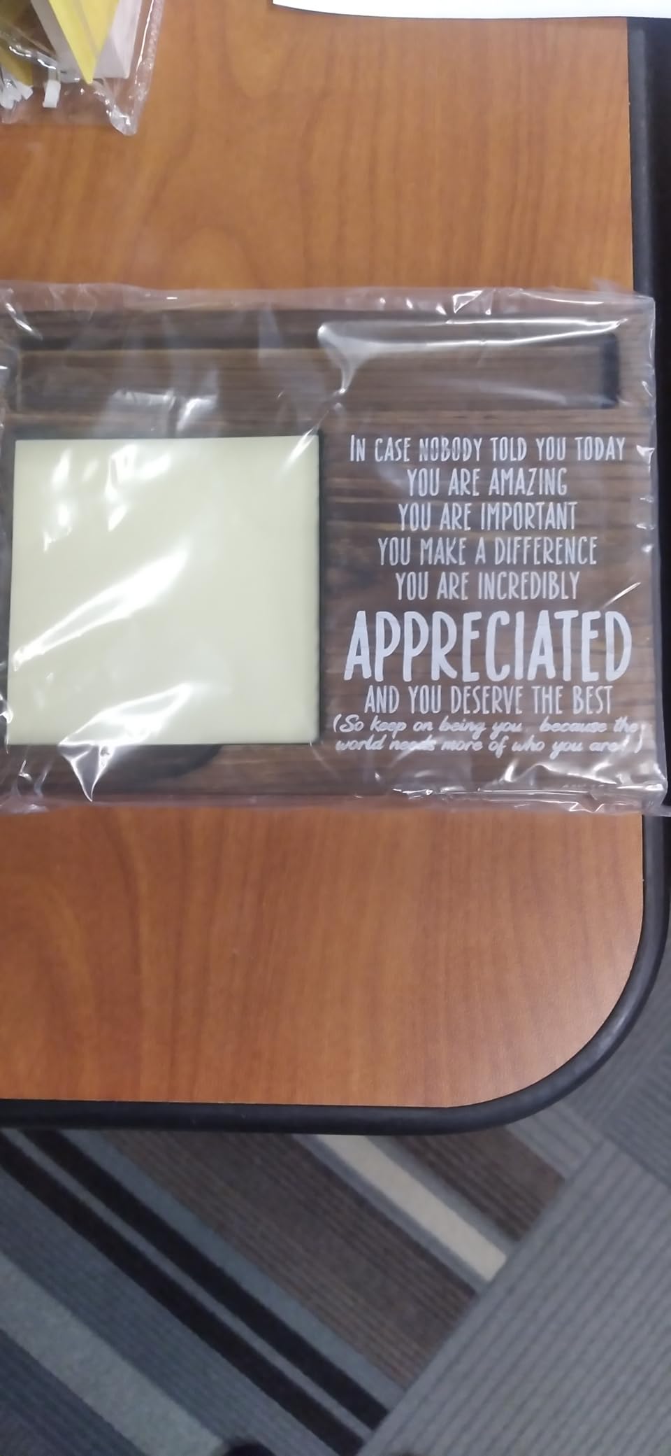 FOUGSTA Appreciation Gifts, New Job Gifts, Inspirational Office Decor Gift, Wooden Notepad Pen Holder With Inspirational Quotes customer photo 1