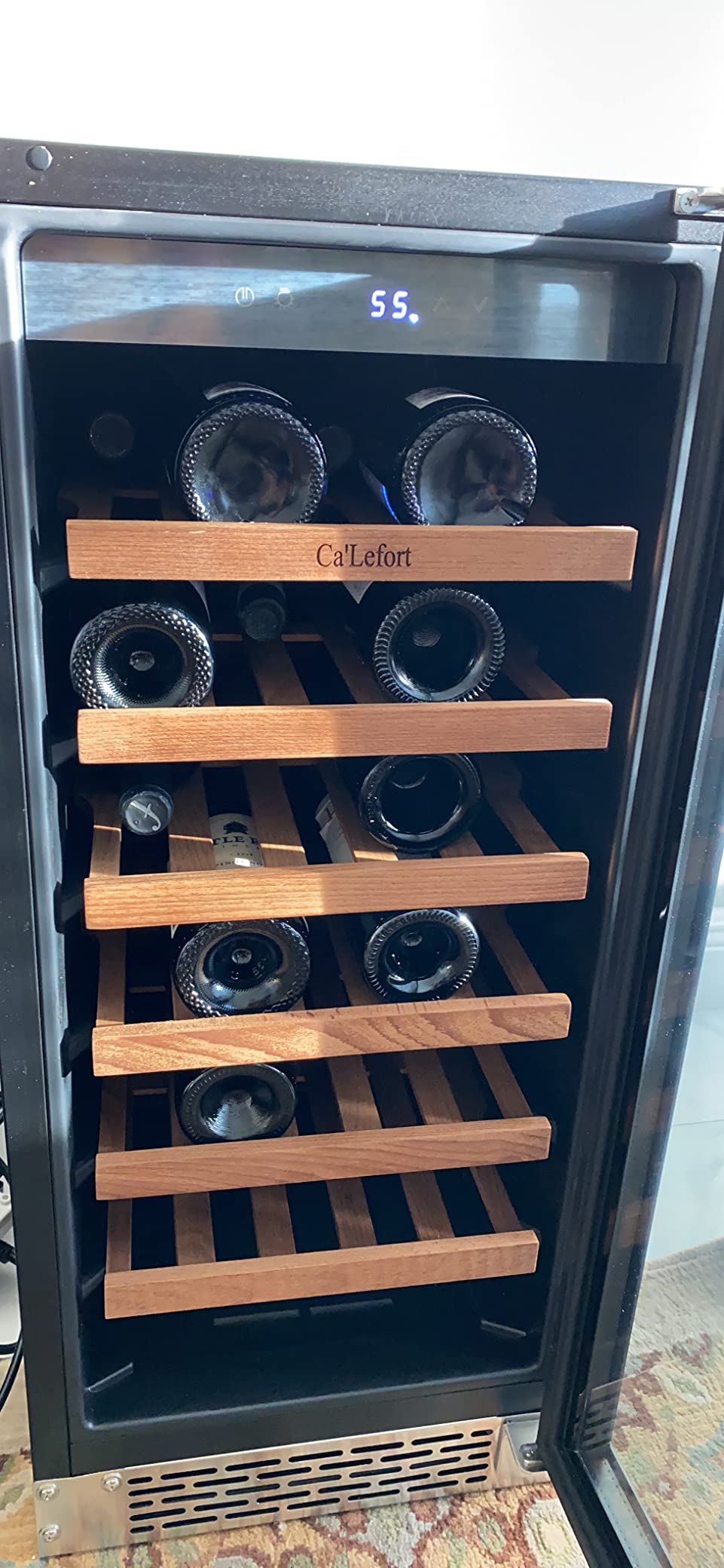 Ca'Lefort 24 Inch Wine Fridge, 61-Bottle Wine Cooler Refrigerator | 40-65°F Control, Adjustable Shelves, Glass Door & 3-Color LED, Automatic Defrost, Built-In or Under Counter for Home Bar customer photo 1