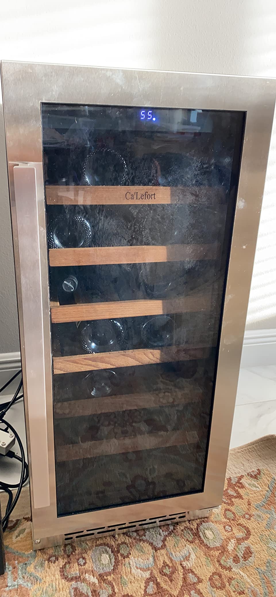 Ca'Lefort 24 Inch Wine Fridge, 61-Bottle Wine Cooler Refrigerator | 40-65°F Control, Adjustable Shelves, Glass Door & 3-Color LED, Automatic Defrost, Built-In or Under Counter for Home Bar customer photo 2