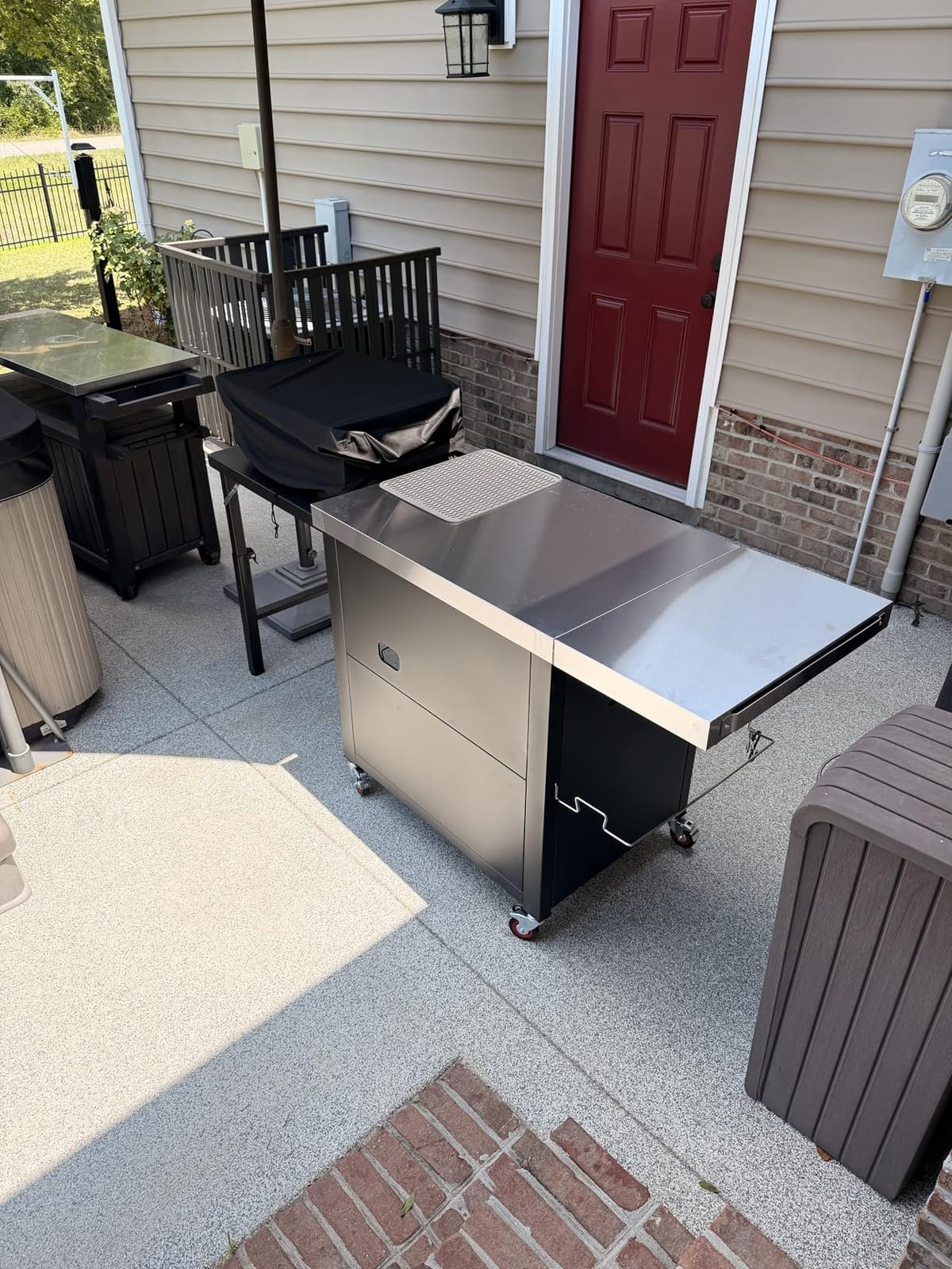 Feasto Outdoor Kitchen Island with Cabinet, 74