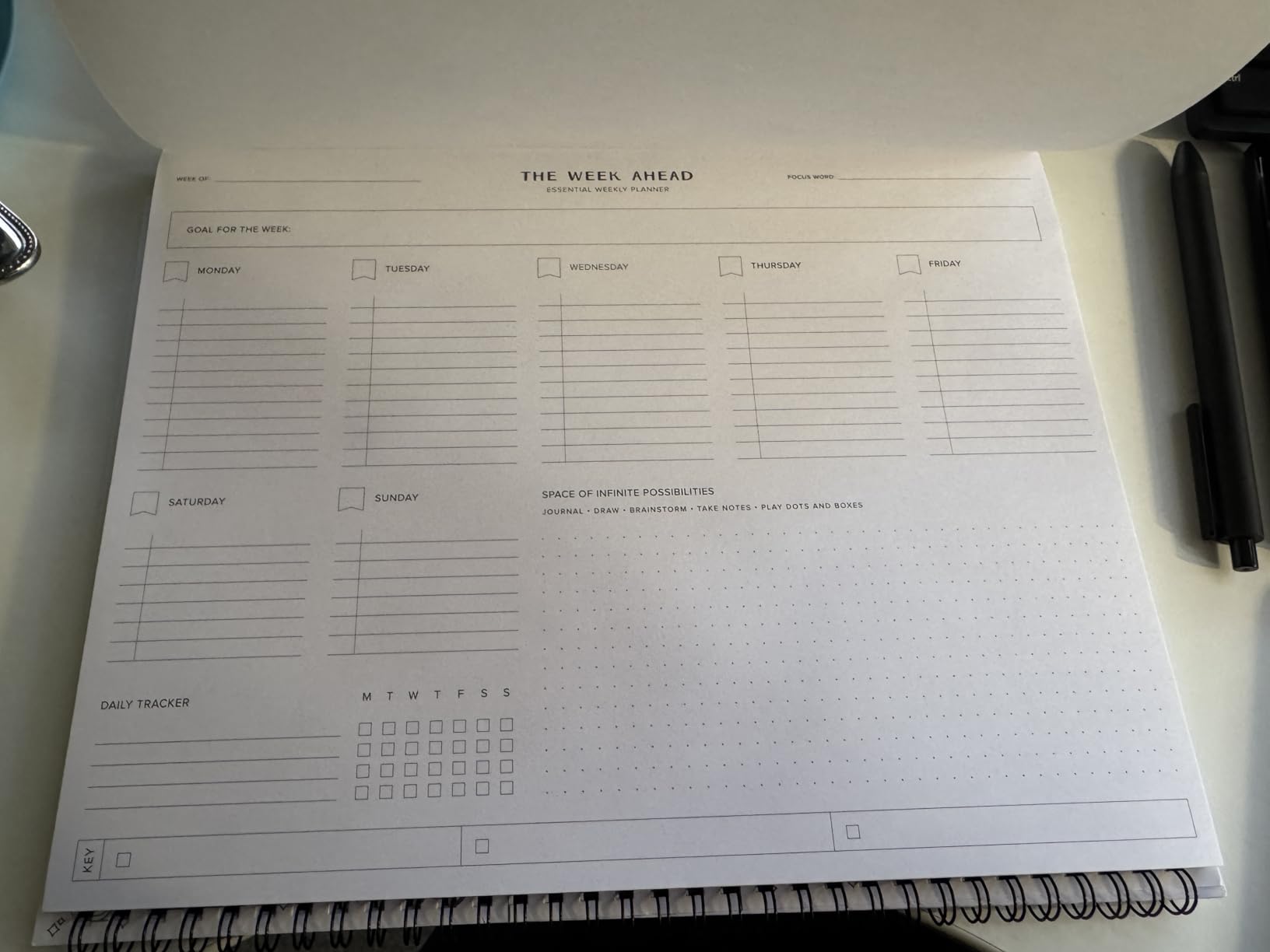ThreeKin Weekly Planner - Premium 52-Sheet Tear-Off Notepad, 8.5 x 11 inches, Clean Colorful Design, Perfect for Work, School, Projects, and Entrepreneurs, Female & USA Owned Business customer photo 1
