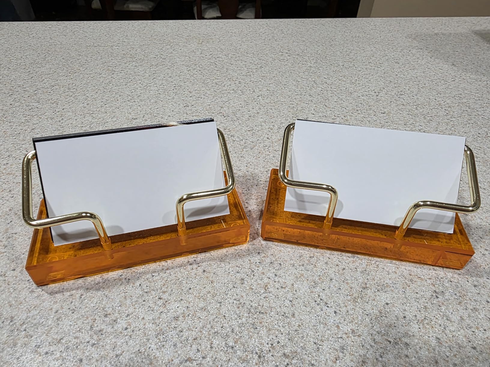 Business Card Holder for Desk, Modern Card Organizers and Office Desk Accessories for Men and Women (Golden) customer photo 2