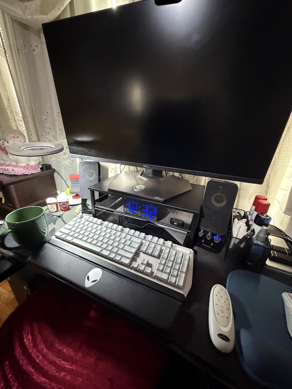 Desk Organizer and Accessories, 2-Tier Computer Monitor Stand Riser with Drawer and 2 Pen Holders, Laptop Stand, Office Desk Accessories customer photo 1