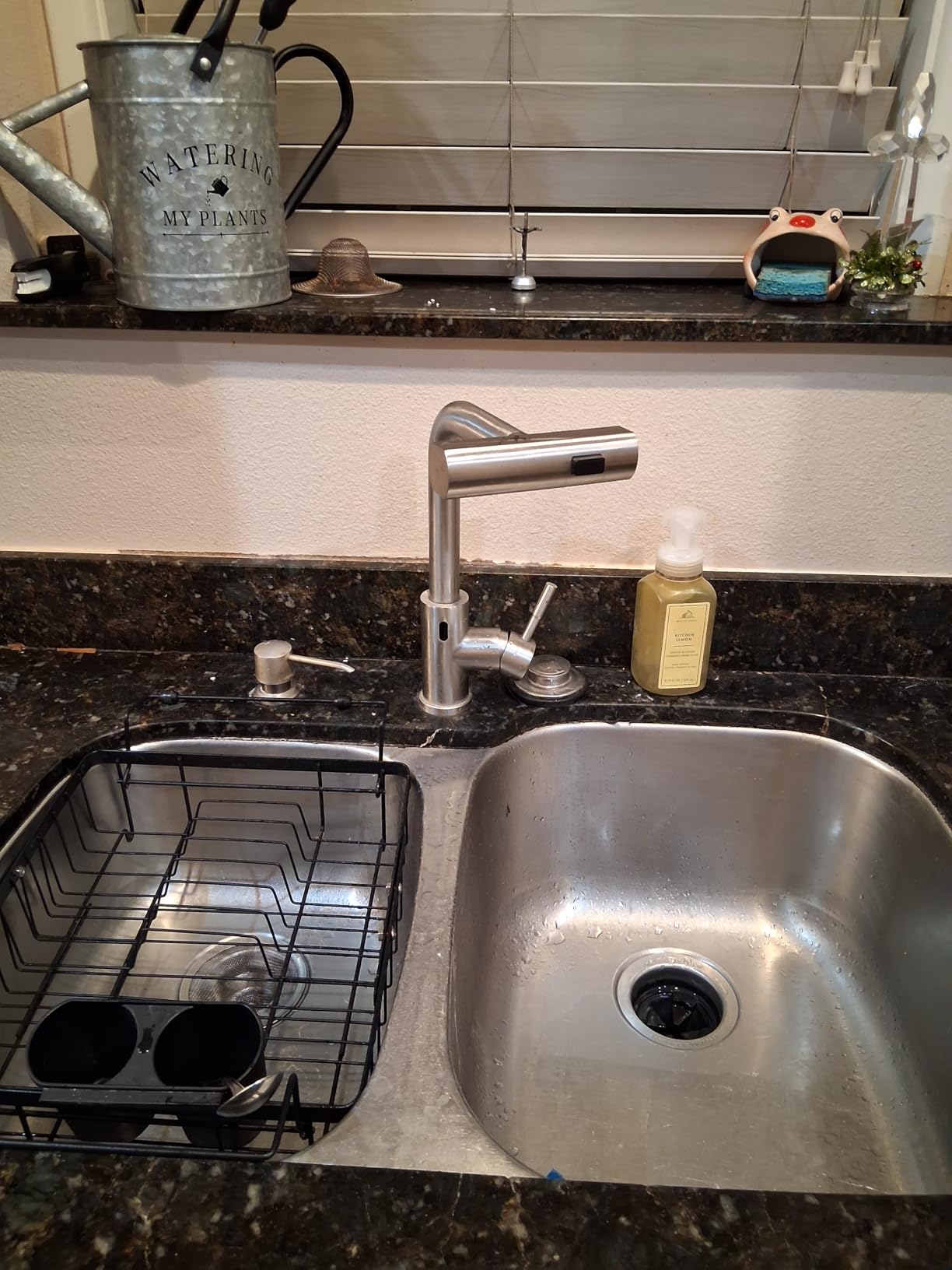 GIMILI Touchless Kitchen Sink Faucet with Pull Down Sprayer 15 Inch | Brushed Nickel Motion Sensor, Single Handle, Commercial SUS 304 Steel, Hands Free Control, Waterfall Flow, 3 Spray Modes customer photo 1