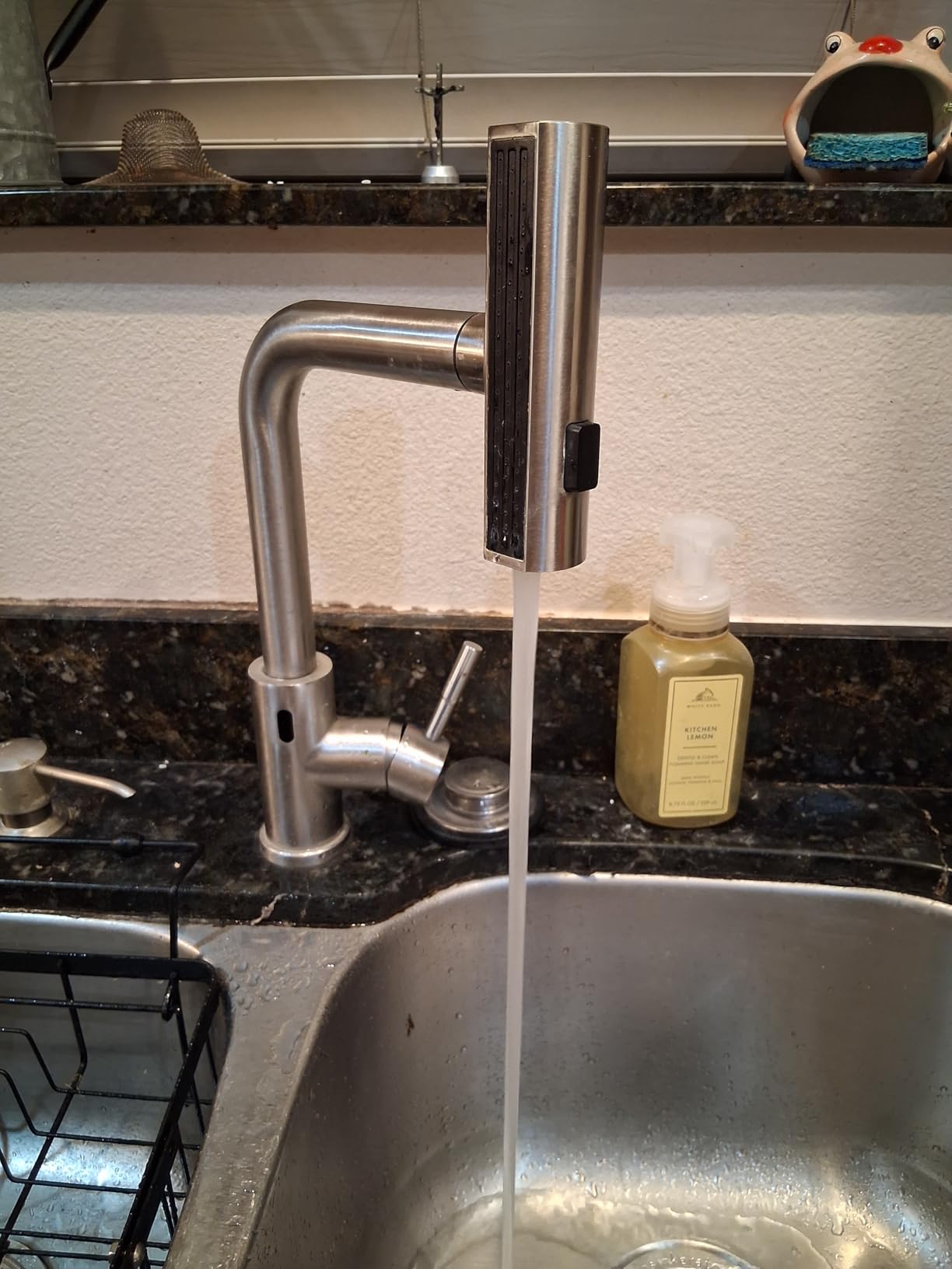 GIMILI Touchless Kitchen Sink Faucet with Pull Down Sprayer 15 Inch | Brushed Nickel Motion Sensor, Single Handle, Commercial SUS 304 Steel, Hands Free Control, Waterfall Flow, 3 Spray Modes customer photo 2